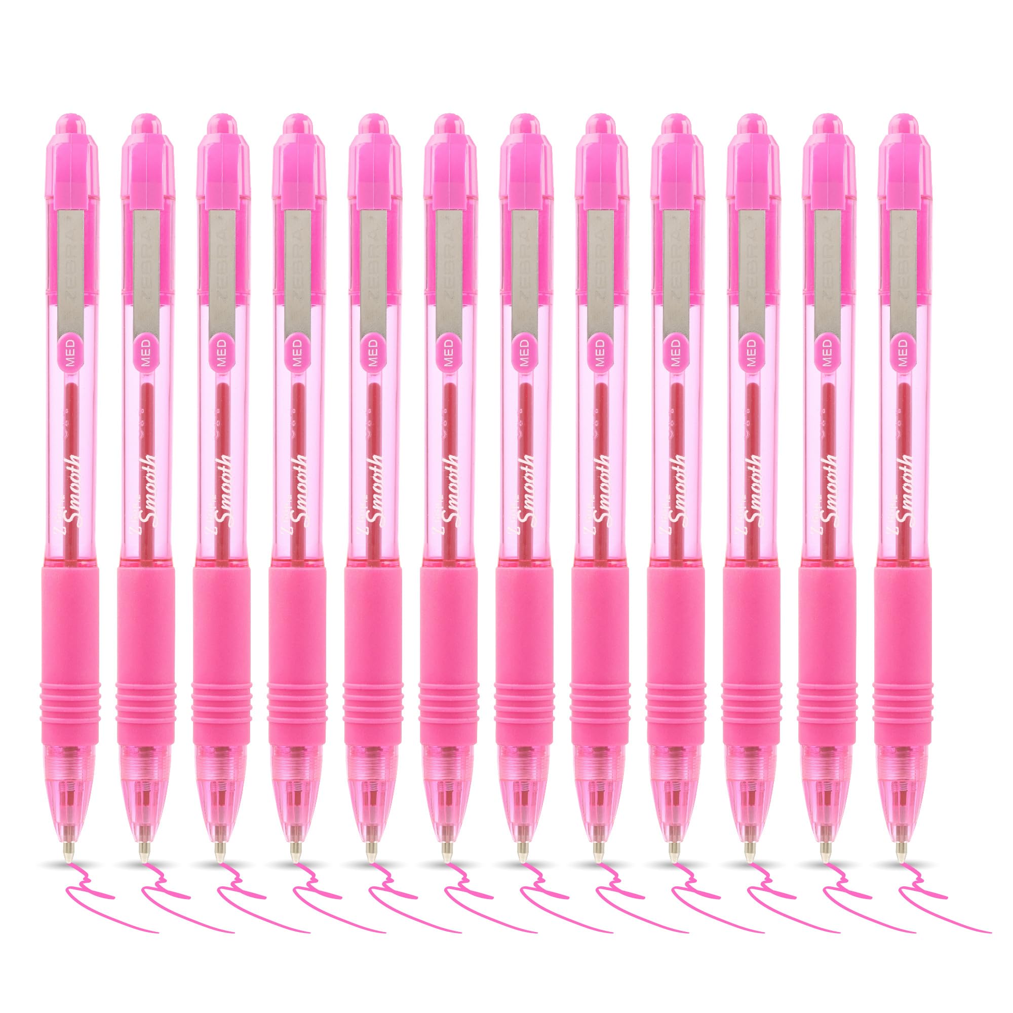 Zebra Z-Grip Smooth Ballpoint Pen - Pink (Pack of 12) 22567, 1 count (Pack of 12)