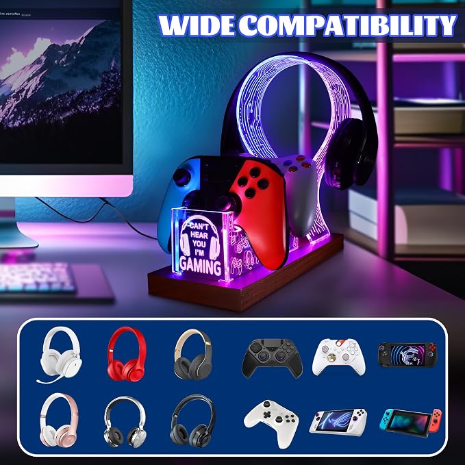 Soporte para Auriculares y Controladores YuanDian con Luz LED miniatura 3
