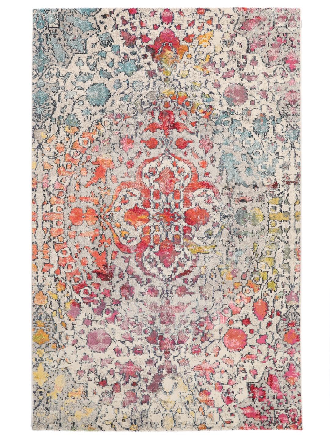 RugVista Kaleidoscope Alfombra, 160 x 230 cm, Multi | Rectangular, Pelo medio, Limpieza en seco, Oeko-Tex 100, Sala de estar, Comedor, Dormitorio, Cocina