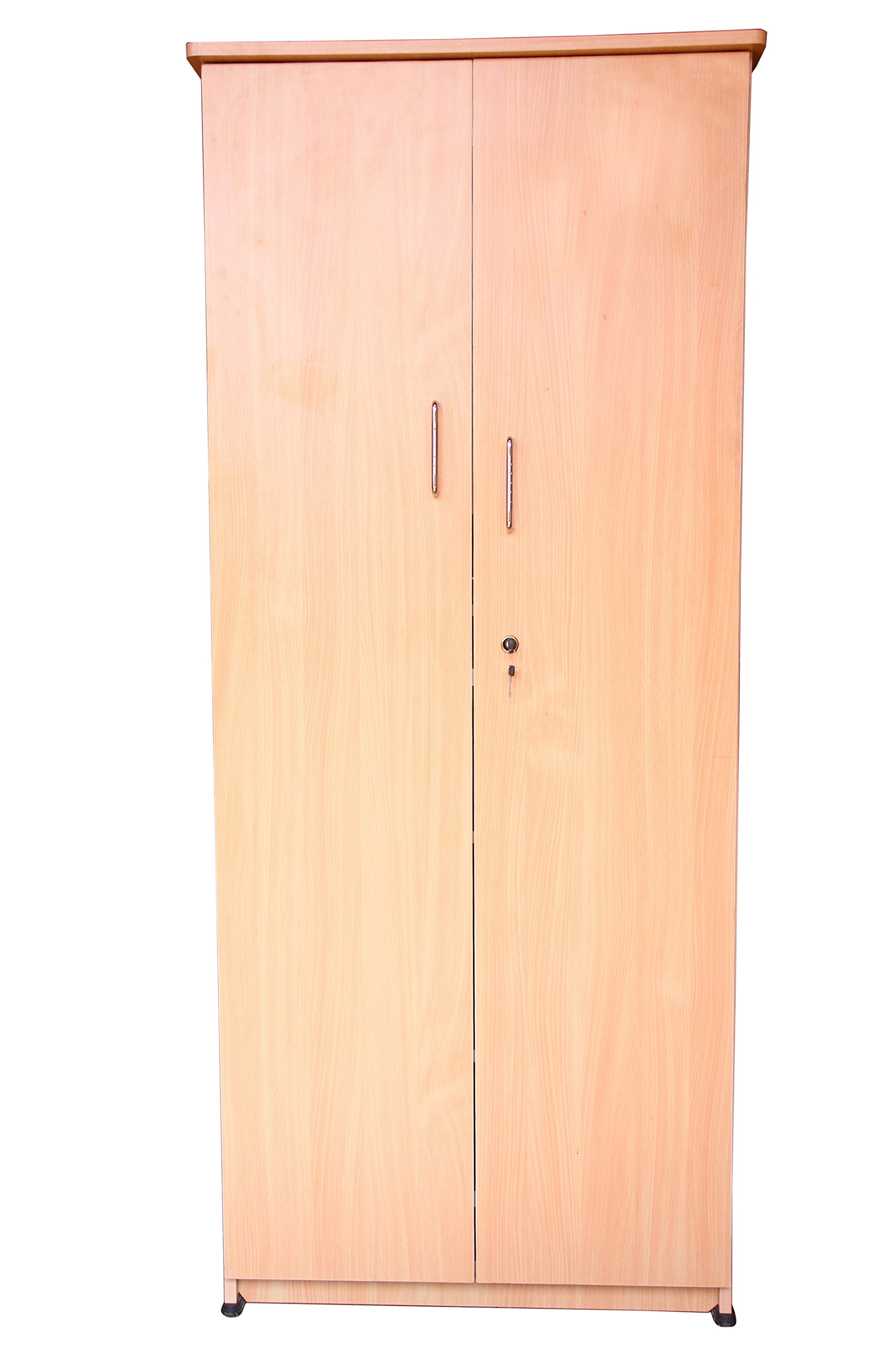 Hudson's Wood Two Door Wardrobe with Drawer (Beige )-image-13