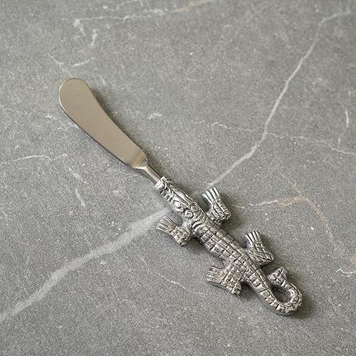 Miniatura 2 de India Handicrafts 20590 - Cuchillos esparcidores de queso de cocina de acero inoxidable, tono plateado, 7 x 2, paquete de 2