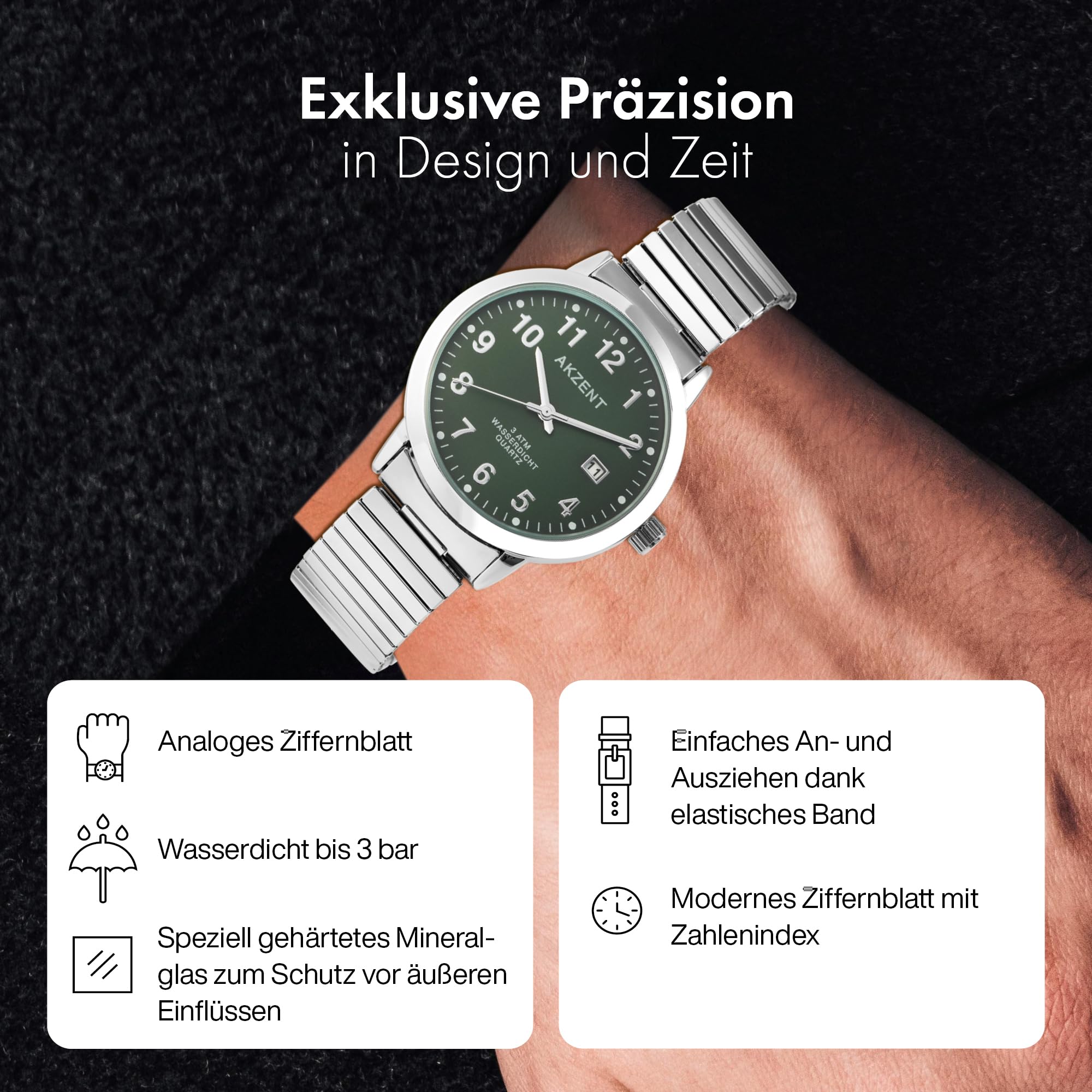 Akzent Orologio da uomo con cinturino in metallo SS7421600010