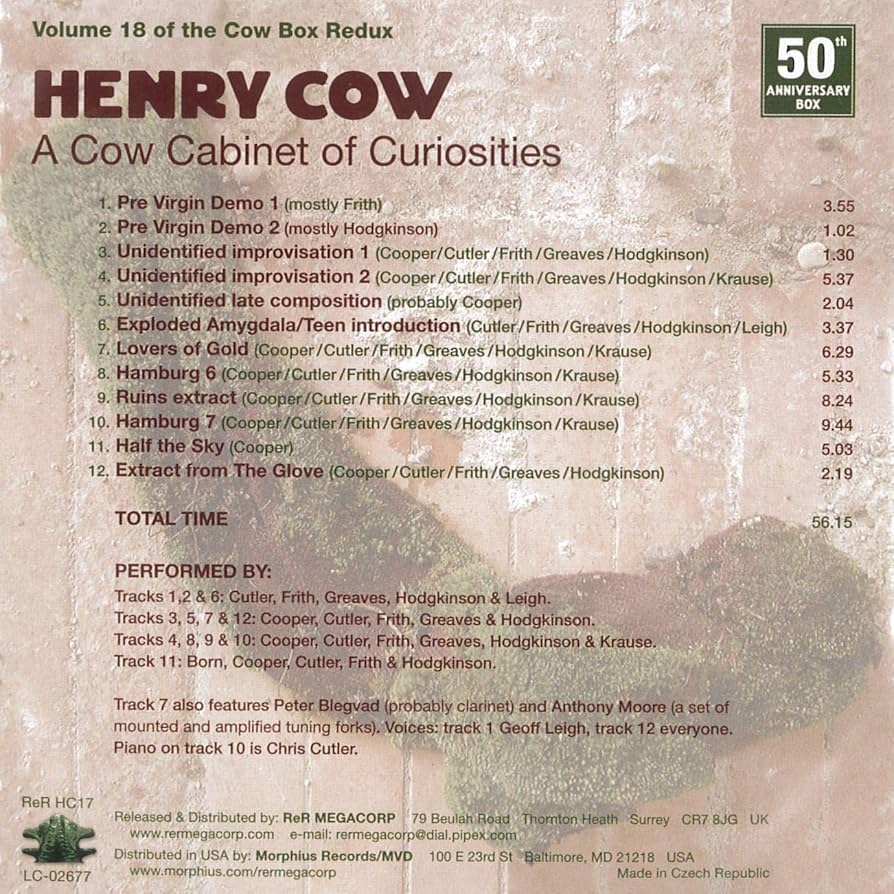 ヘンリーカウ　　スタジオvolume 1〜5 Amazon.co.jp: Henry Cow Box Redux: The Complete Henry Cow