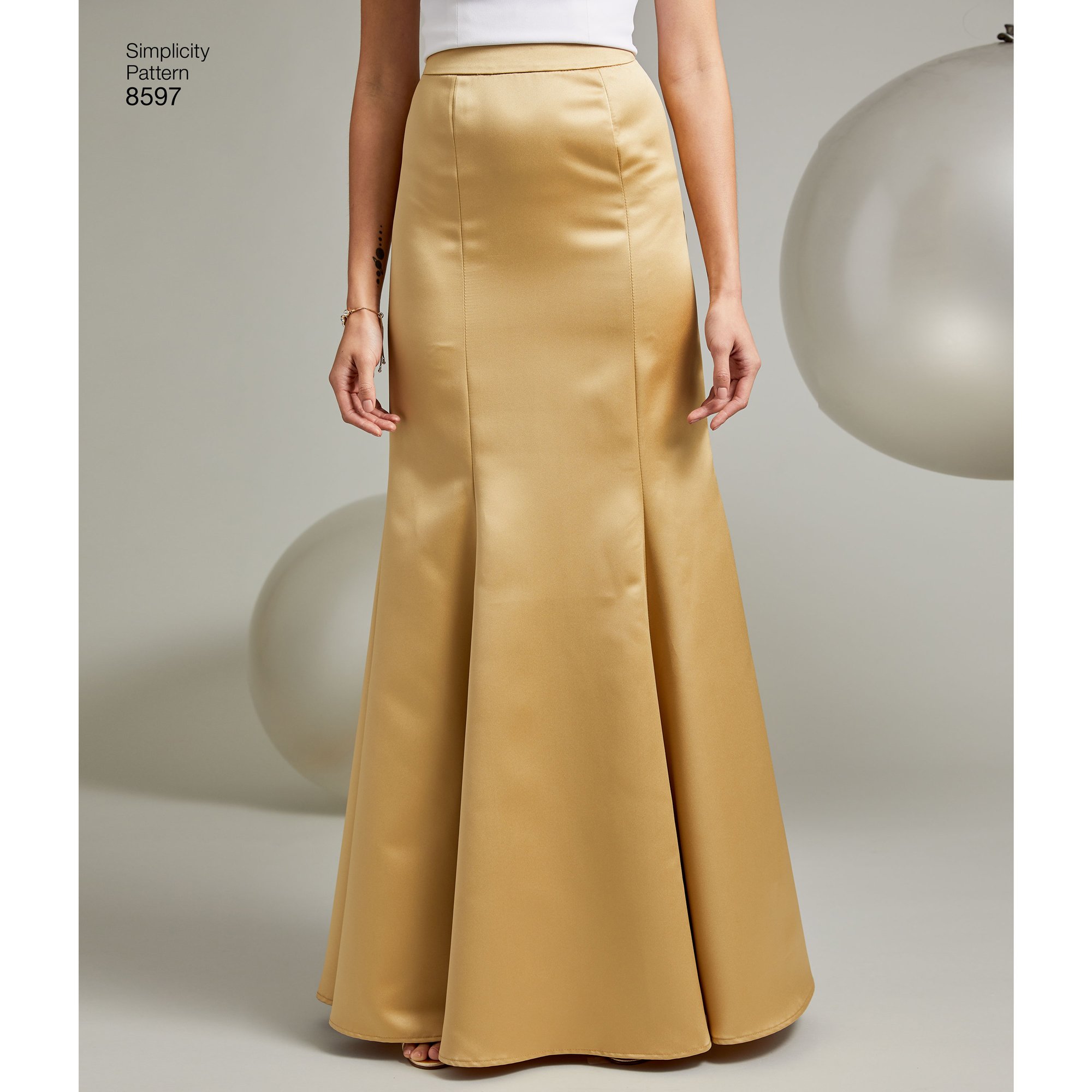 Simplicity 8597Pattern 8597 Jupes pour occasions spéciales pour femmes, papier, blanc, AA (36-38-40-42-44)