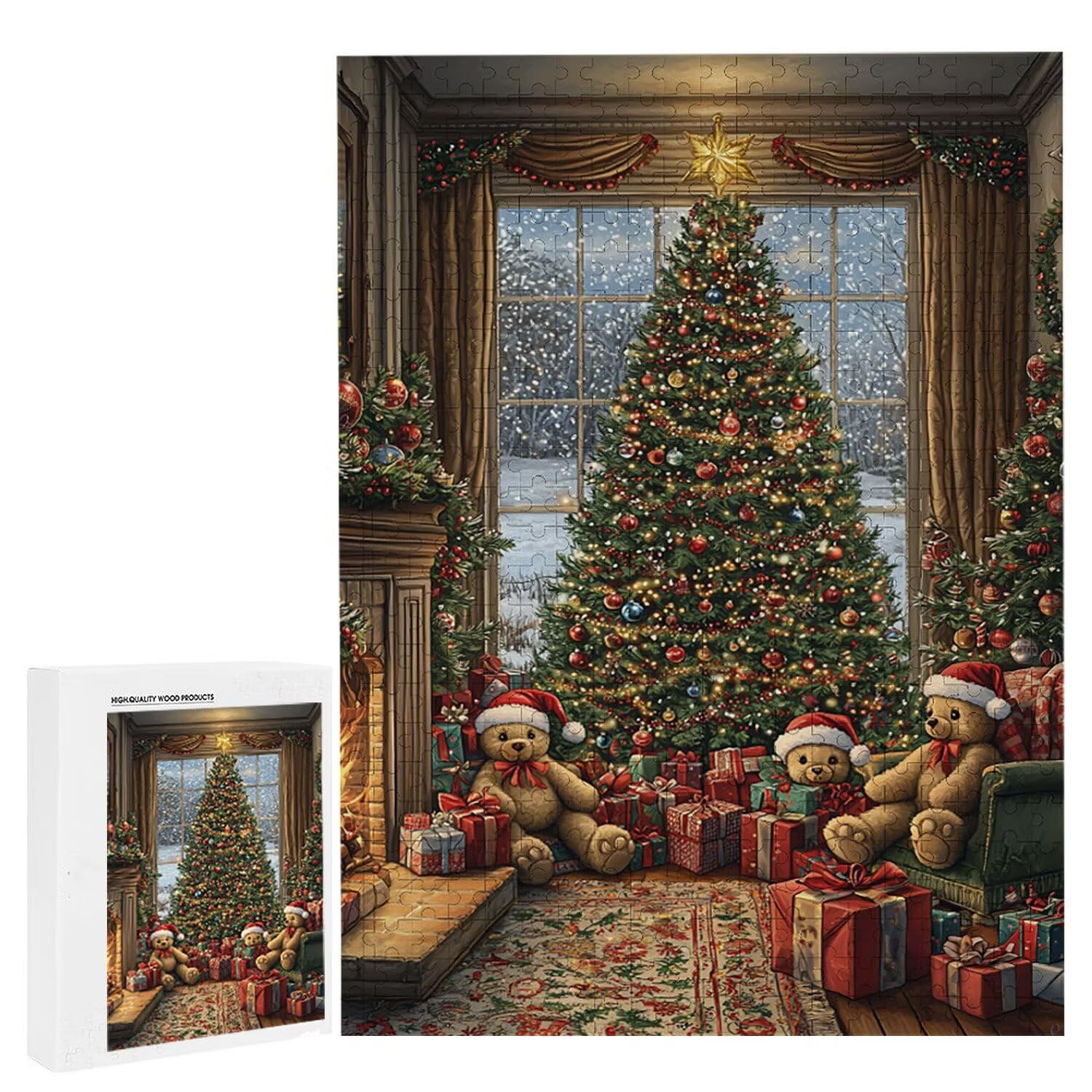 1000 sztuk puzzli, choinka 1000 sztuk puzzli dla dorosłych, prezent rocznicowy, prezent świąteczny, dekoracja domu, zapobieganie degeneracji mózgu u osób starszych v-770