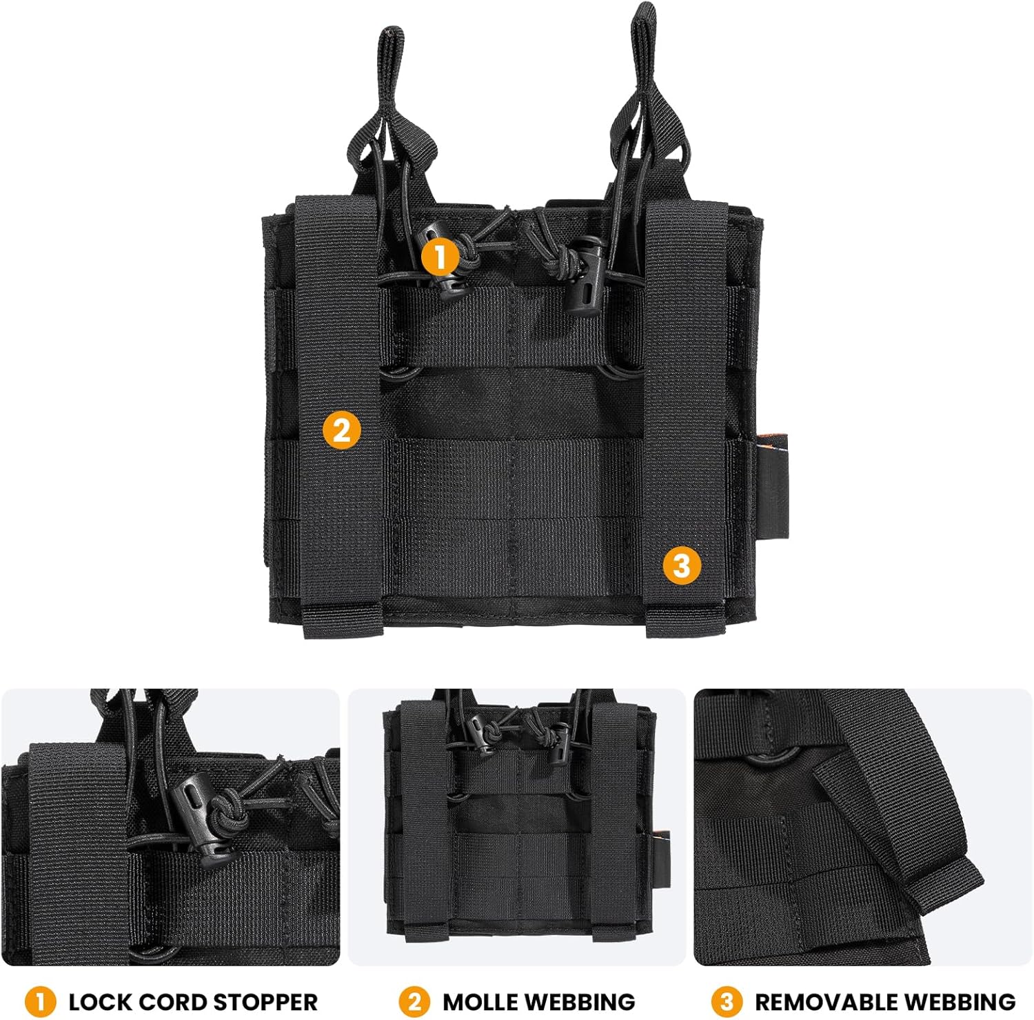 EXCELLENT ELITE SPANKER Tactical Open-Top Single/Double/Triple Molle Mag Pouch for Pistol Mag Pouch Tactical Bag Accessories Holder
