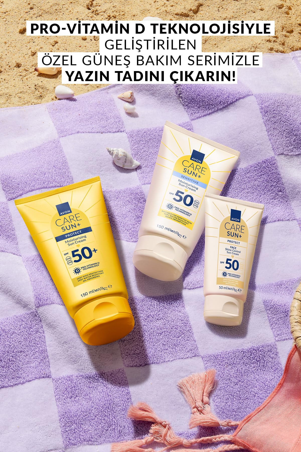 Avon SUN+ PROTECT Yüz İçin Parlaklık Kontrolü Güneş Kremi SPF50 50 Ml.