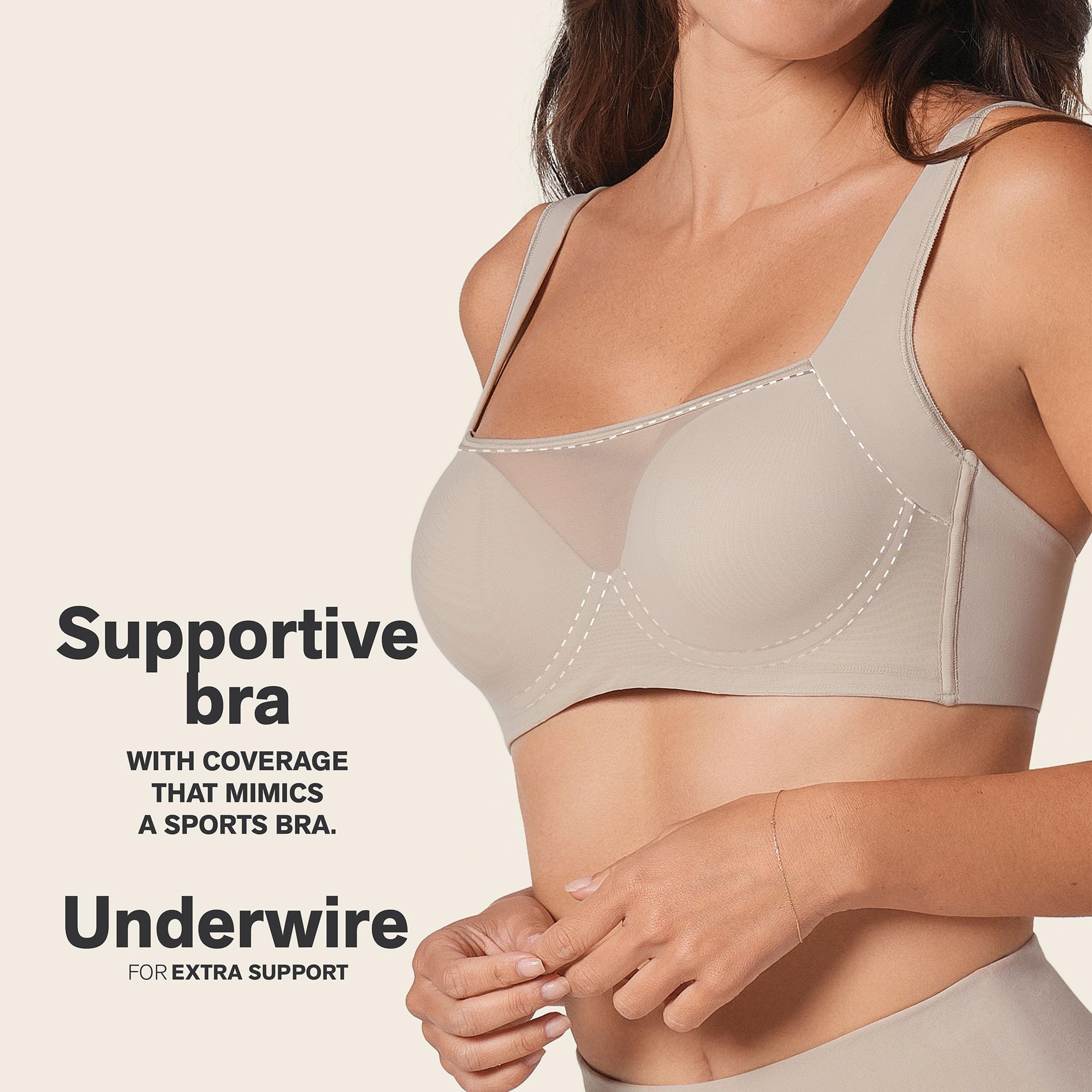 Leonisa Reggiseno Brastop con buona Copertura del Giromanica e della Schiena