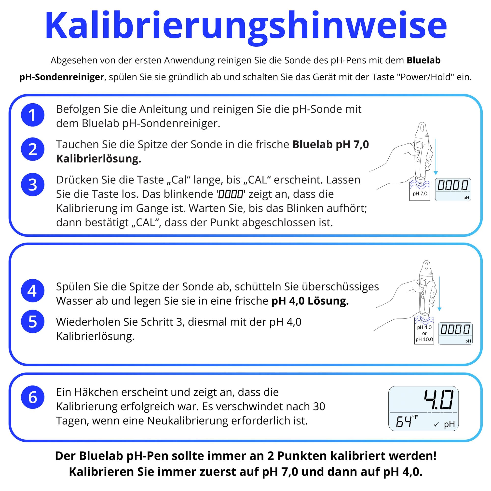 Bluelab pH Pen - Genau bis ±0,1 pH, langlebig, wasserdicht, schwimmfähig, schnell, stabil, Doppelsonde, Temp.-Kompensation, leicht kalibrierbar – Hergestellt in Neuseeland
