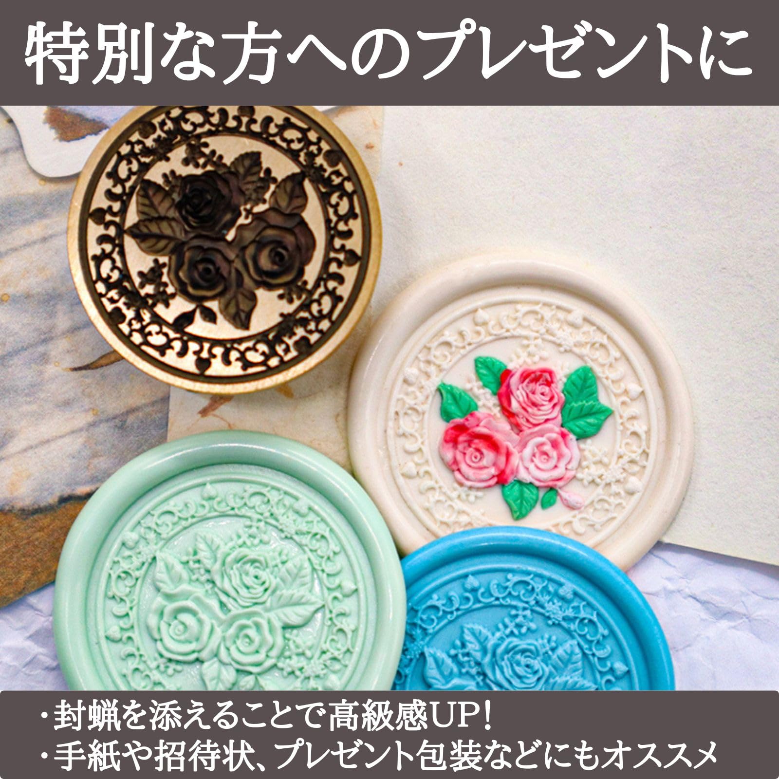 Amazon.co.jp: techichidou 薔薇 ローズ シーリングスタンプ ヘッド