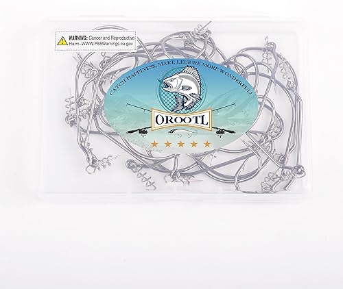 Miniatura 7 de Twistlock - Ganchos de pesca con pasador centrado, 30 ganchos de bloqueo giratorio, ganchos de gusano para pesca de lubina, ganchos sin peso para