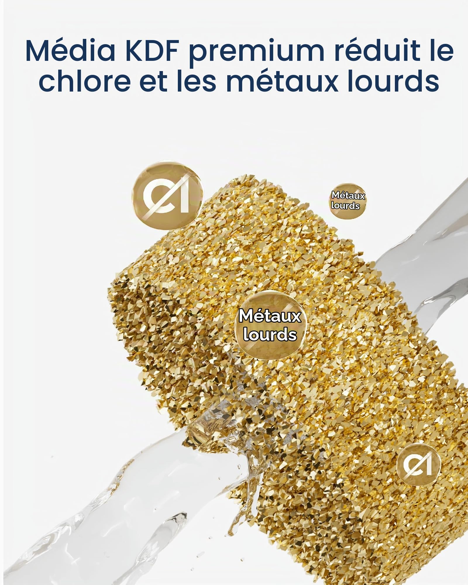 Waterdrop WF13 Filtration Remplaçant pour Évier AS13/BS13/AP13, NSF/ANSI 42 Certifié, Aucun Perçage Nécessaire, Filtration 6 Étapes, Réduit PFOA/PFOS, Plomb, Chlore