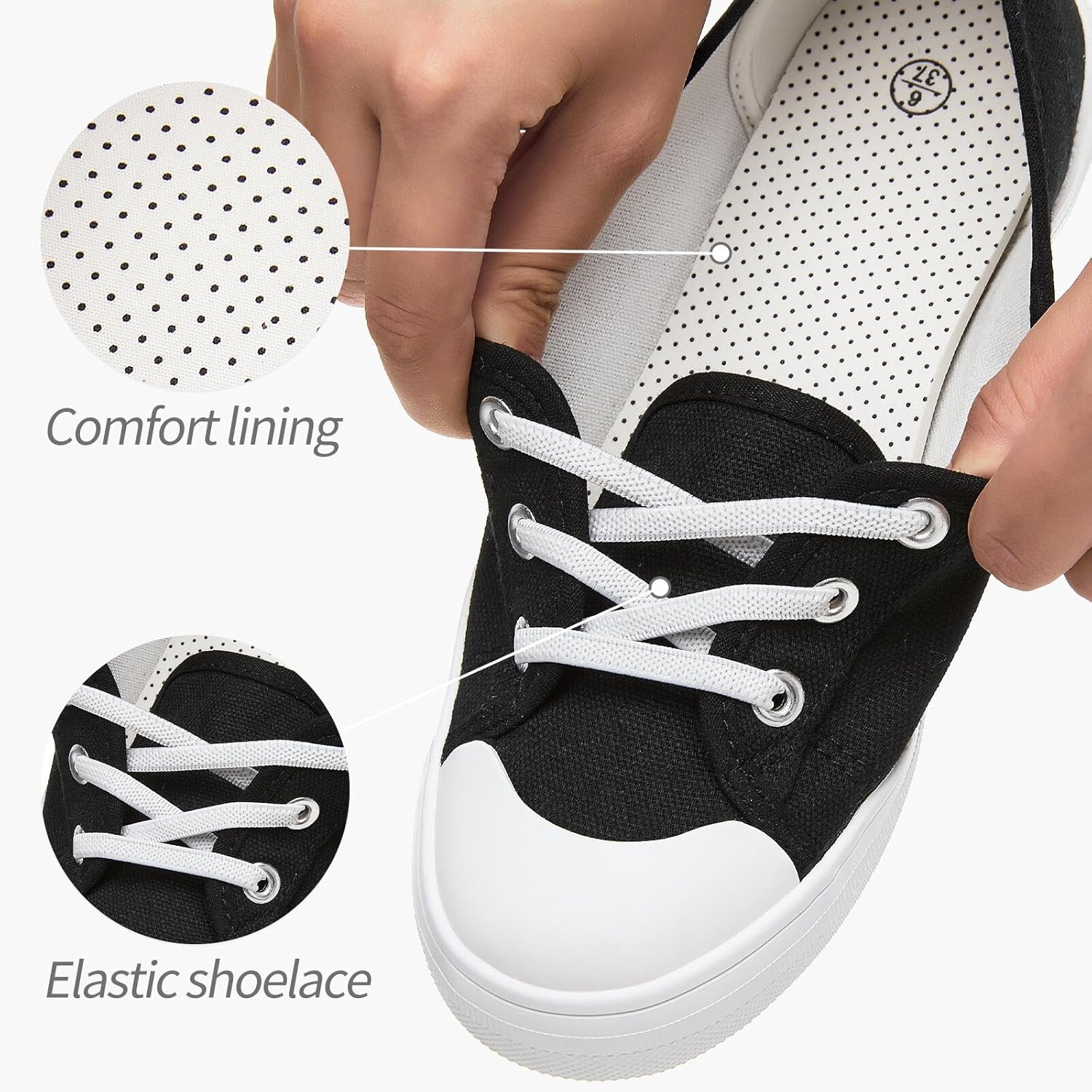 Uoidru Womens Slip On Shoes Low Top Canvas Sneakers Lightweight Casual Walking Shoes Fashion Work Sneakers - Image 5