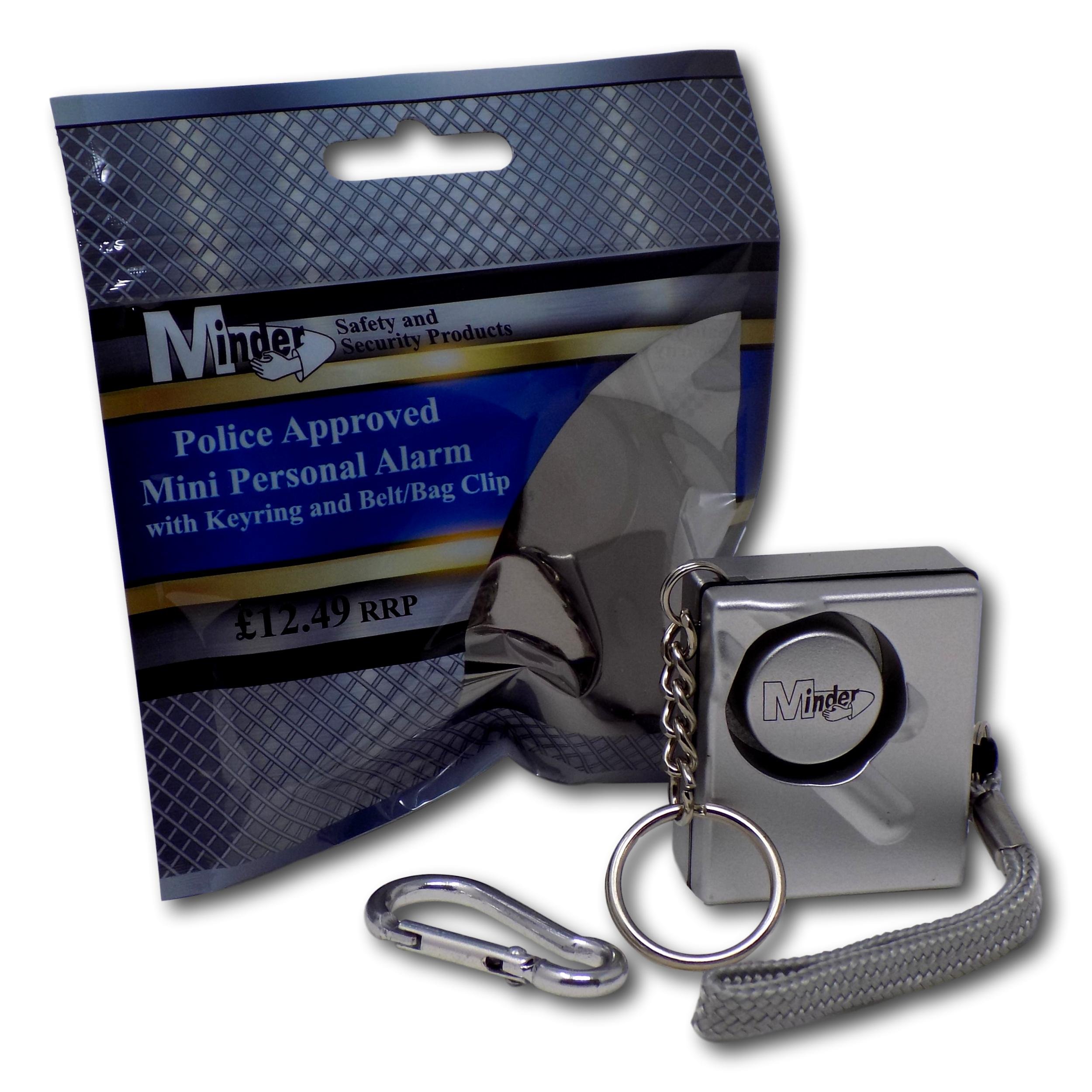 Minder Silver Minder® 140Db Police Approved Mini Loud Personal Staff Panic Rape Attack Safety Security Alarm Keyring - Secured By Design Approved (Police Preferred Specification) (Silver)