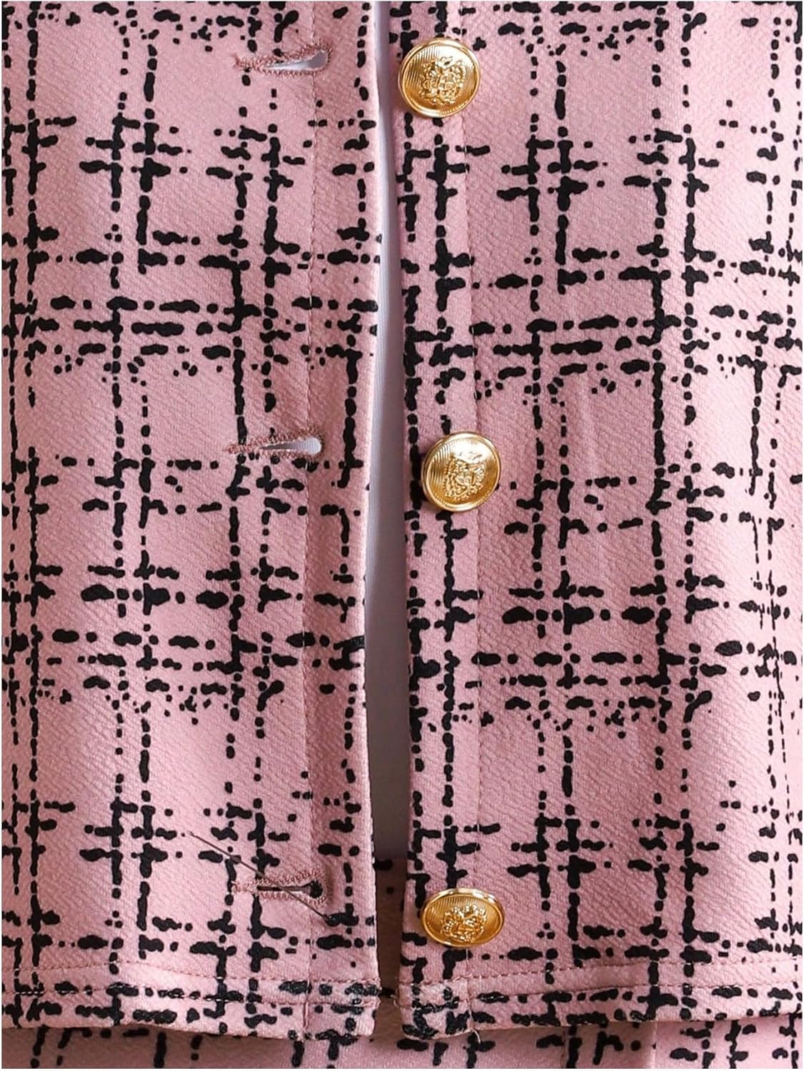 WDIRARA Girl's 2 Piece Outfits Plaid Half Sleeve Jacket and Ruffle Mini Skirt Set