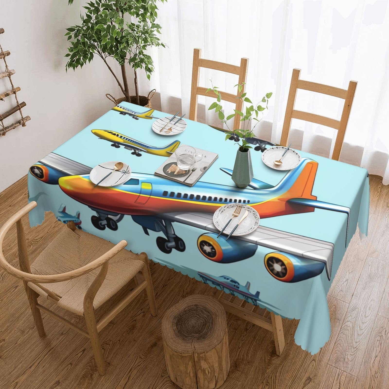Nappe rectangulaire avion dessin animé pour émerveiller les repas des enfants