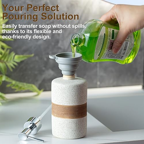 Miniatura 4 de Dispensador de jabón para cocina y baño, jabón para platos, jabón de manos, champú, acondicionador con bomba de acero inoxidable, incluye embudo de