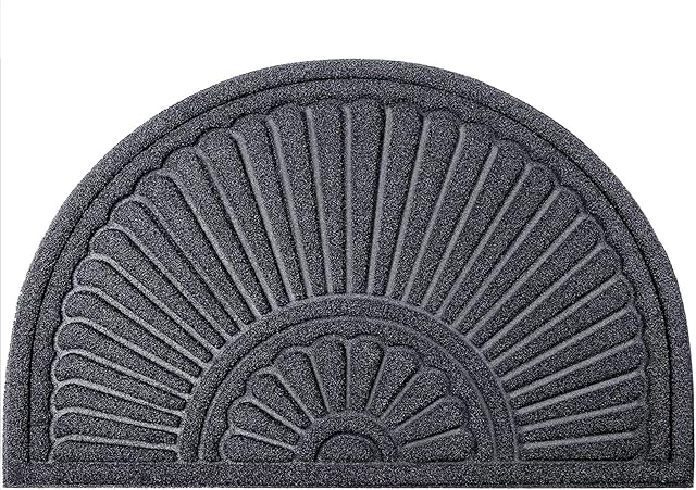 Mibao Outdoor Door Mat, 60x90cm Entrance Mat,Non-slip Front Door Mat, Durable Low-profile Front Heavy Duty Doormat,Dirt Trapper Outdoor Mat, Black Mat