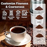 Vista 14 de Secura Molinillo de café eléctrico y molinillo de especias con 2 cuchillas de acero inoxidable cuencos extraíbles