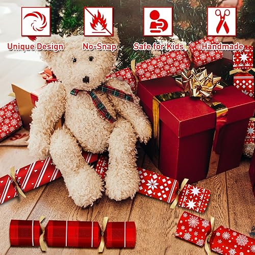 Miniatura 8 de Paquete de 10 recuerdos de mesa de Navidad de 10 pulgadas con sombreros de fiesta, broma, pequeños regalos para niños y adultos, Navidad, cena,