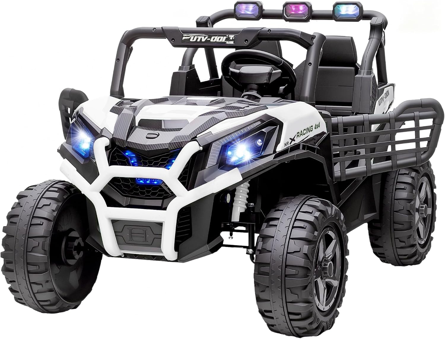 Qaba 24V 2 Seater Ride on Car Electric Off-Road UTV Truck Ages 3-8 White