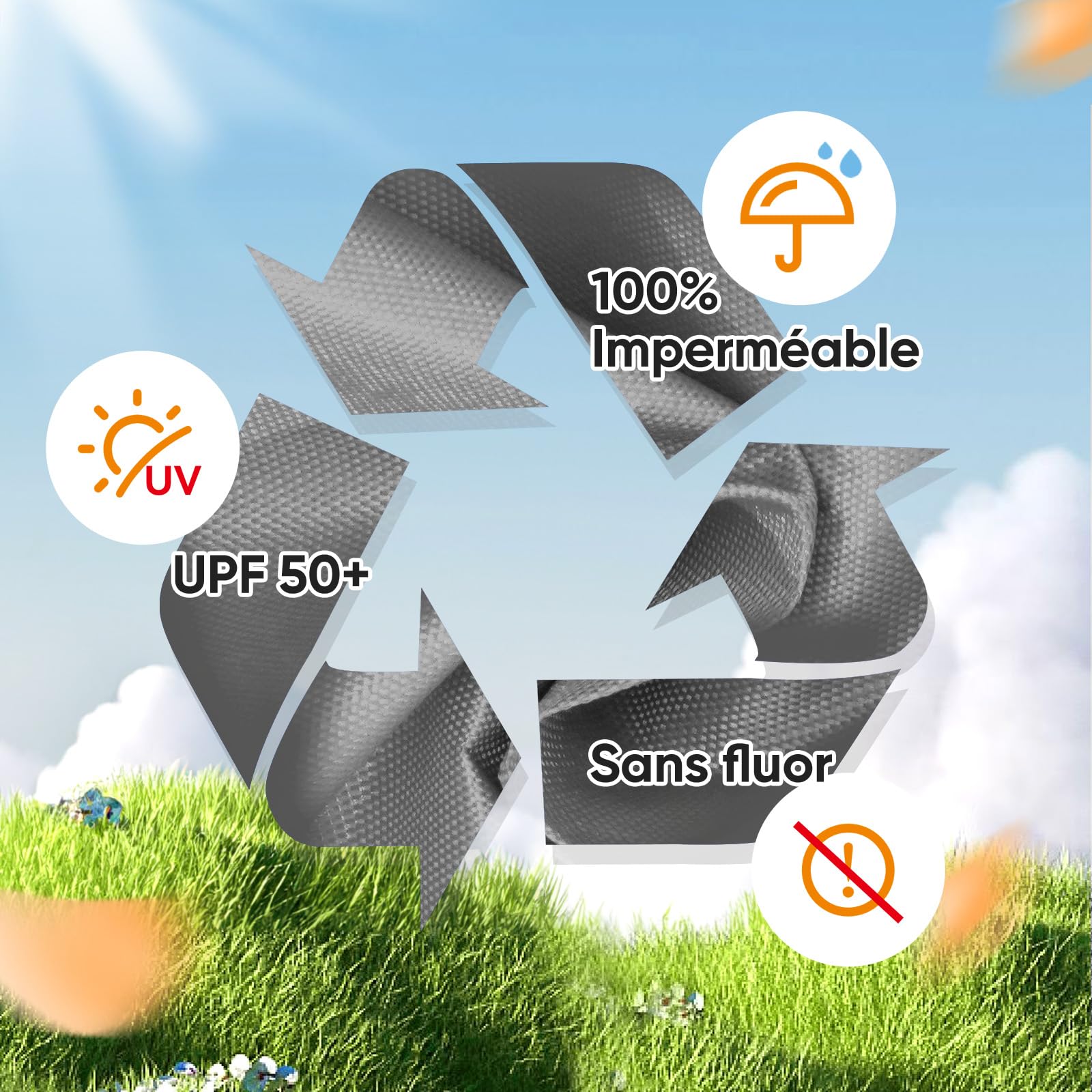 Quictent Tonnelle pliante 2,4 x 2,4 m avec 4 panneaux latéraux, imperméable, tente de réception, tente de jardin pour fêtes et marché aux puces Gris