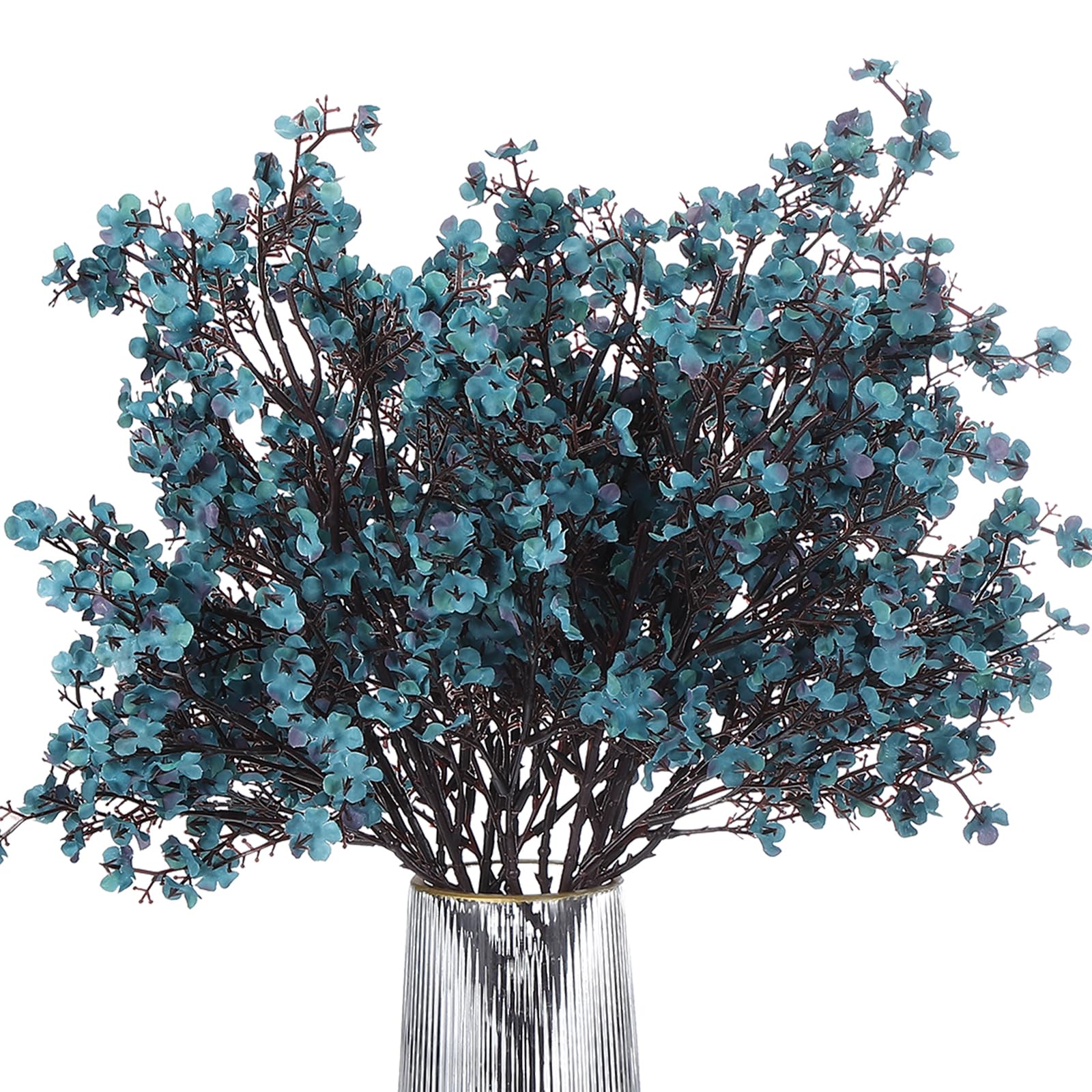 PATIKIL Flores Artificiales, 9pcs Flores Falsas Europeas DIY Ramo Floral Falso para Decoración De Hogar Jardín Cocina Boda Fiesta Decoración Azul Oscuro