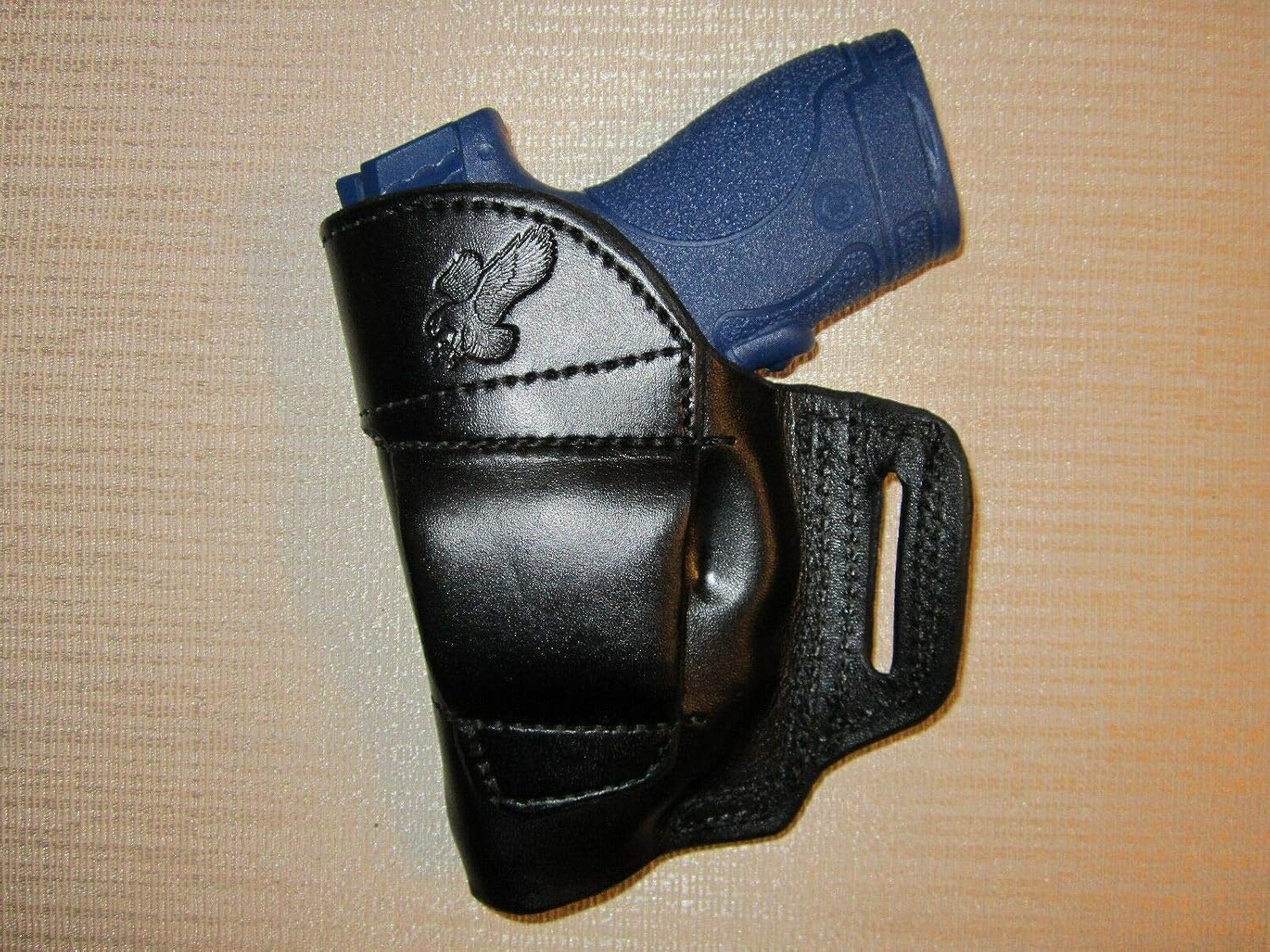 Fits S&W M&P Shield 9MM& 40 Cal. with Crimson Trace Laser owb Leather Belt Holster