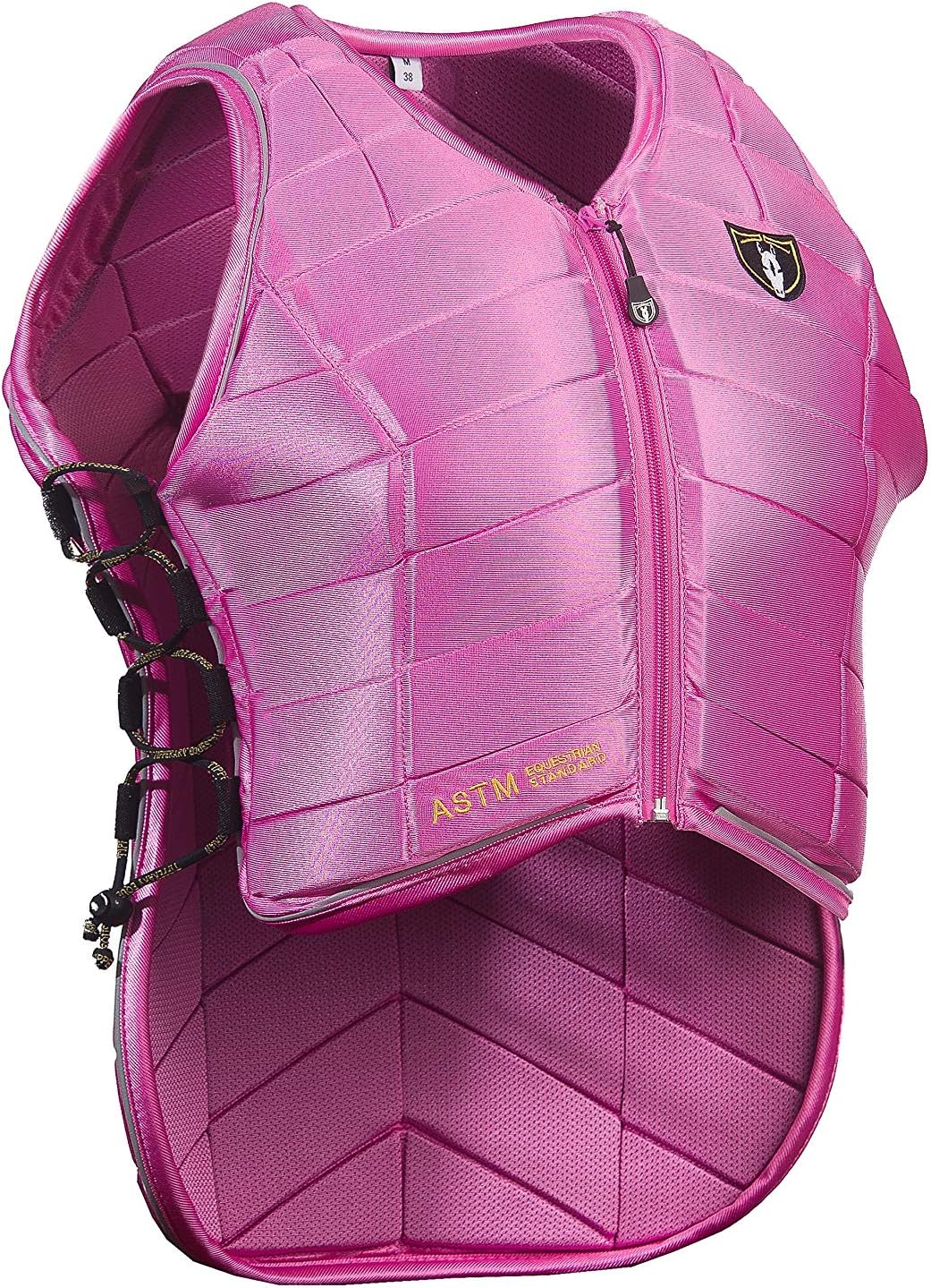 Horse Riding Eventing Vest - Eventer Pro - English Style Protective Horseback Riding Apparel - Flexible Customizable Fit Body Protector - Pink - YM