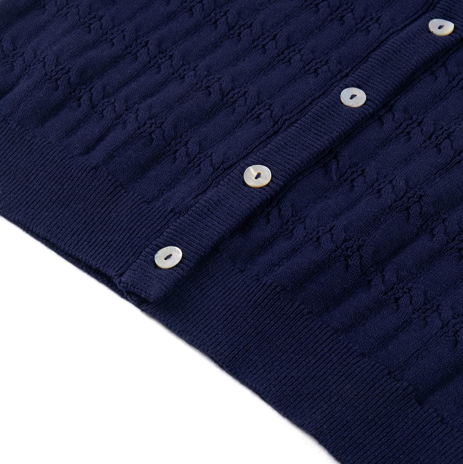 BOBOYOYO Girls Cardigan Kids School Uniform Sweater 100% Cotton Knit Girls Sweaters Button Crewneck Toddler Cardigans - Image 4