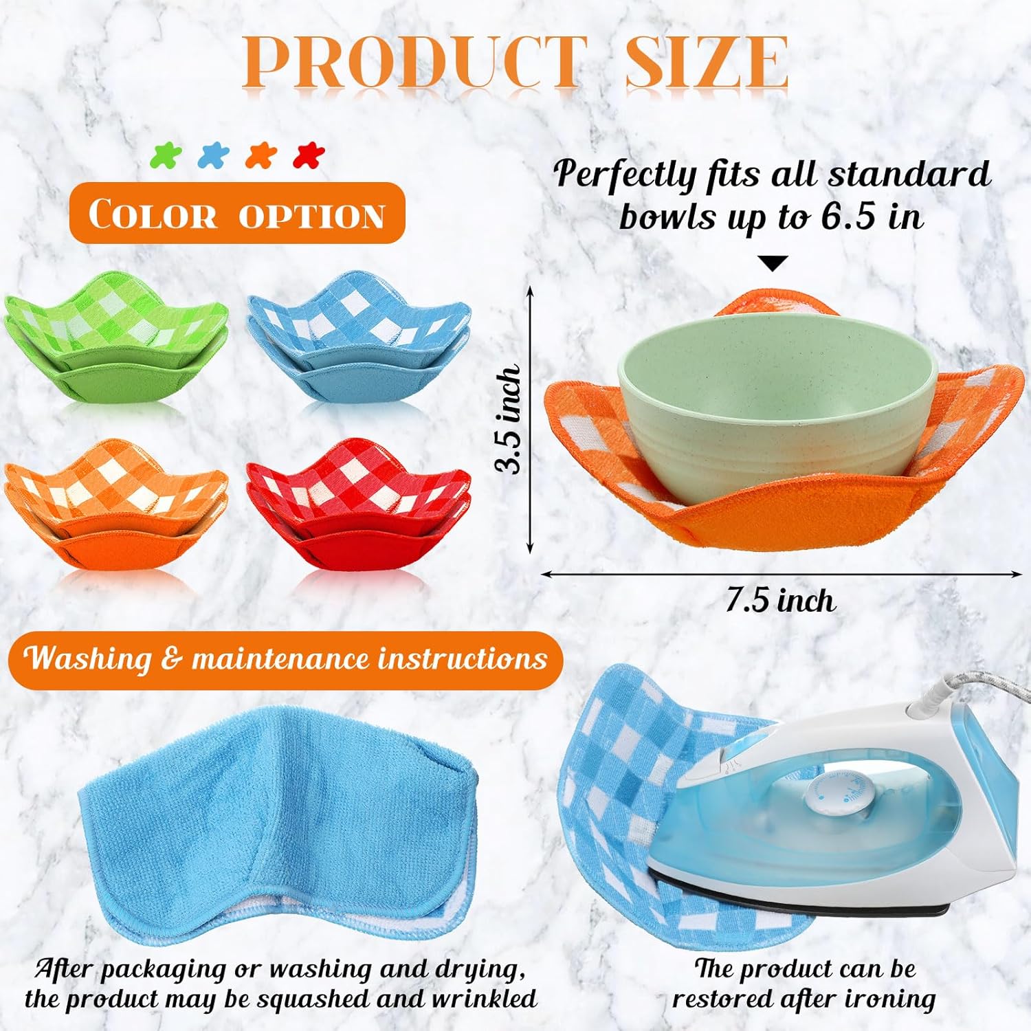 Multipurpose Bowl Holders for Microwave Safe Bowls Holder Heat Resistant Hot Bowl Holder Bowl Potholders Without Burning Your Hands for Microwave Hot Soup Food (8 Pieces)