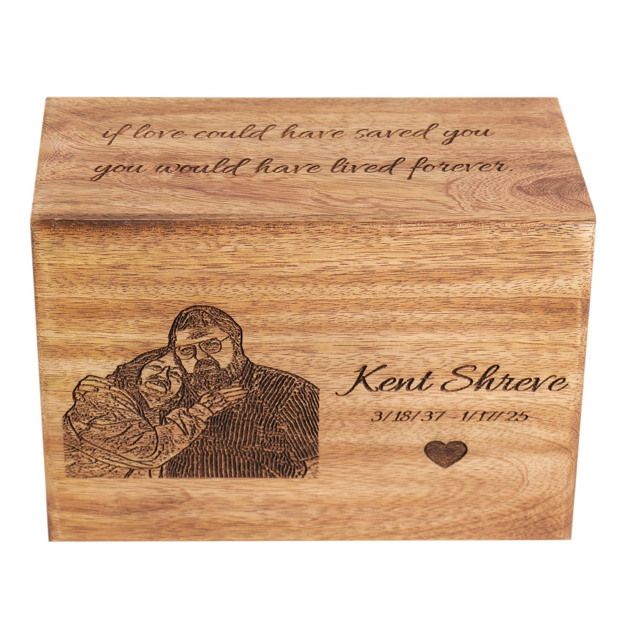 Urnas de cremación funerarias personalizadas hechas a mano para cenizas humanas para adultos, urnas de entierro para columbario, urna con foto grabada