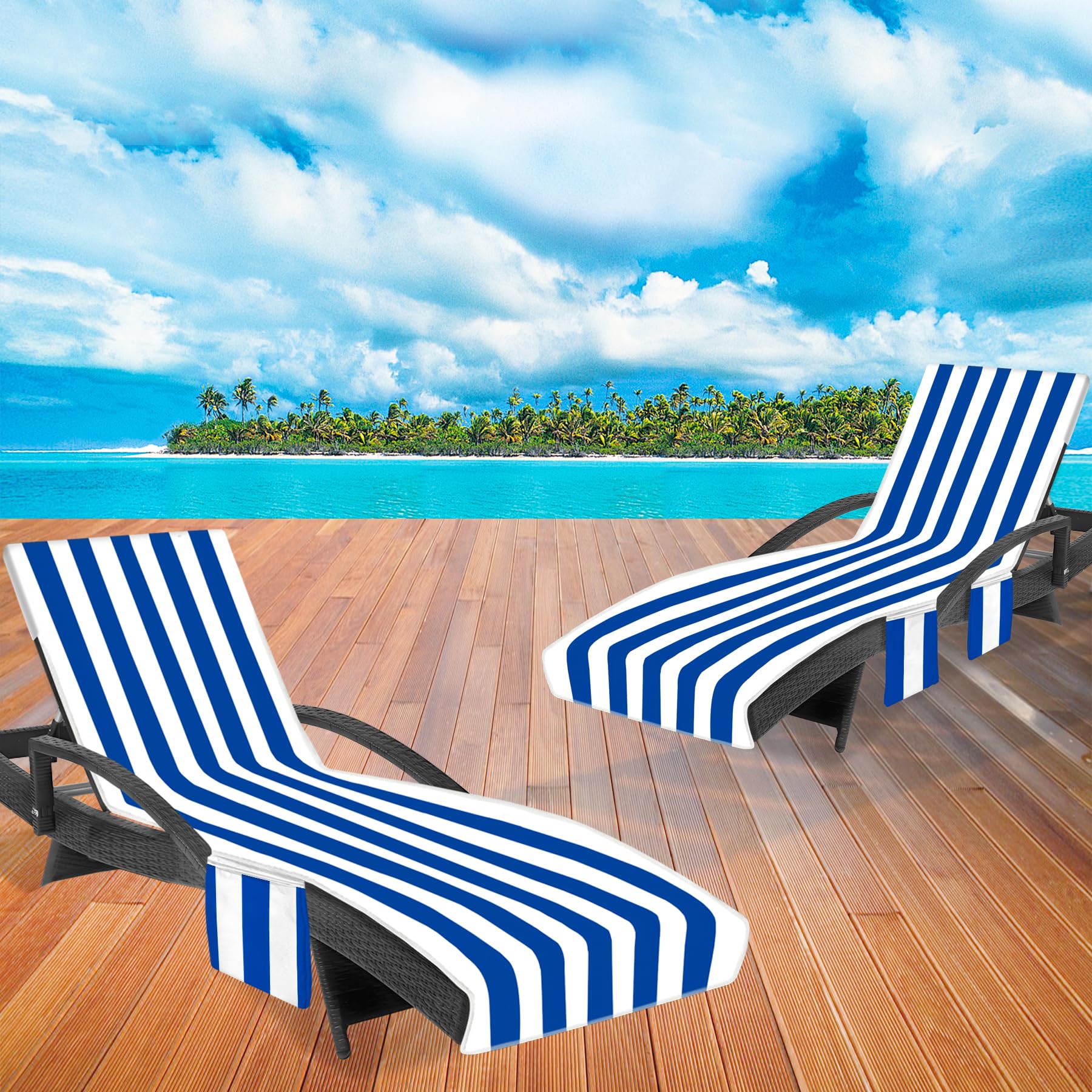 Best Chair Towel Picks for Pool and Beach in 2026 1 Ruikyhom Lounge Chair Towel Cover, Beach Chair Covers (Pack of 2), Chaise Lounge — product photo