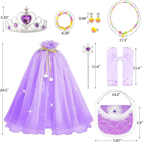 Miniatura 3 de Esvaiy Capa de vestir de princesa para niñas, disfraces de Halloween, Navidad, cumpleaños, juguetes, regalos de 3, 4, 5, 6, 7 años