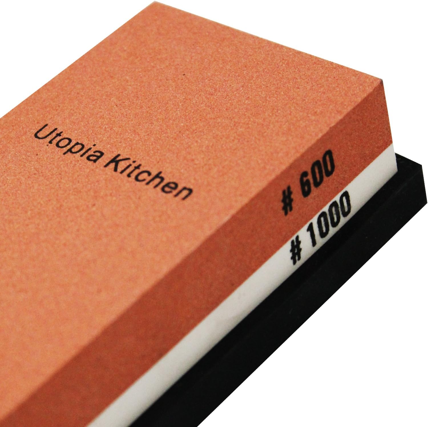 Utopia Kitchen Double-Sided Whetstone - Knife Sharpening Stone - Multi-Colored - 600/1000 Grit
