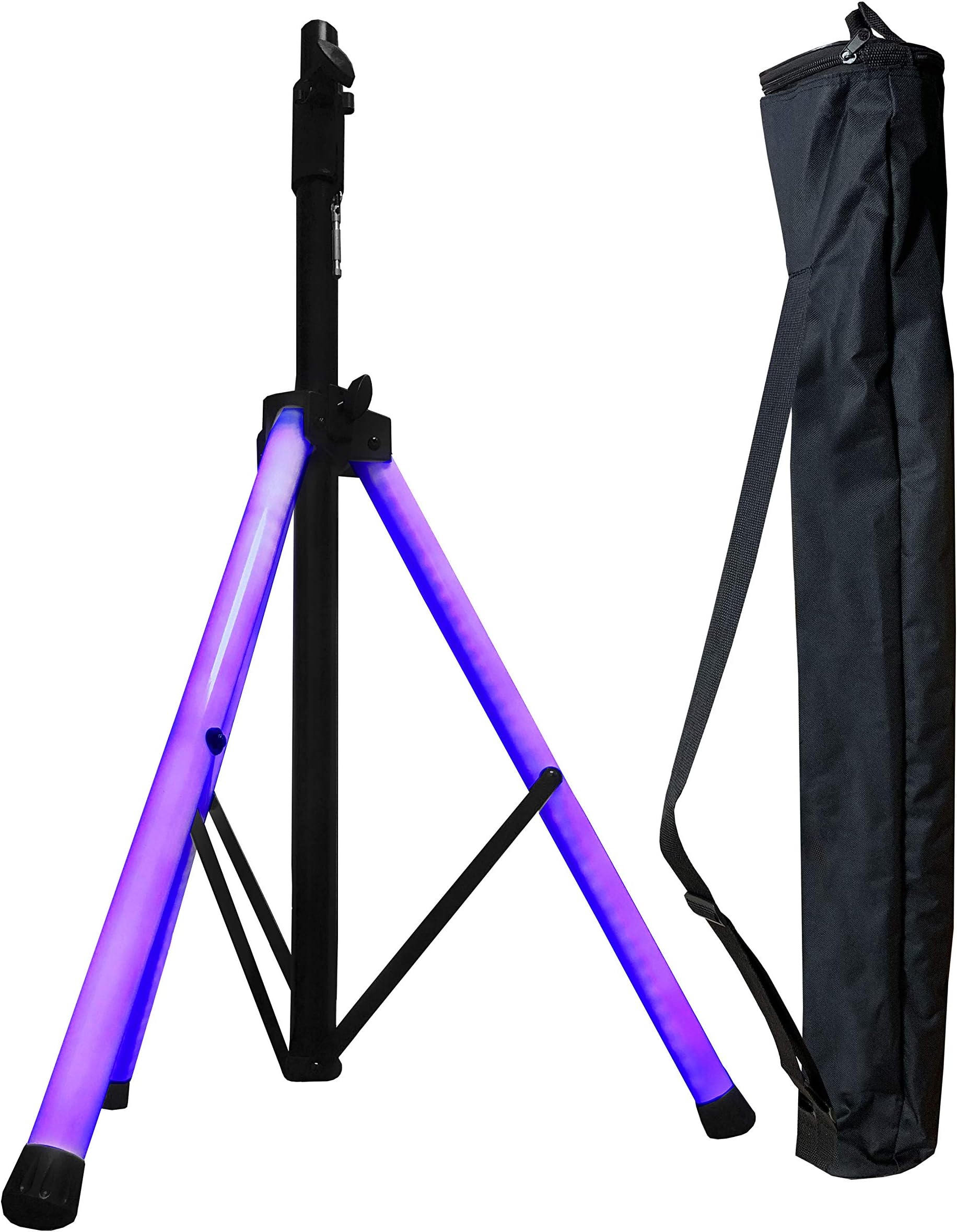 LED Lighted Speaker Stand - With Carry Bag - Ultra Bright LED Tubes - Adkins Professional