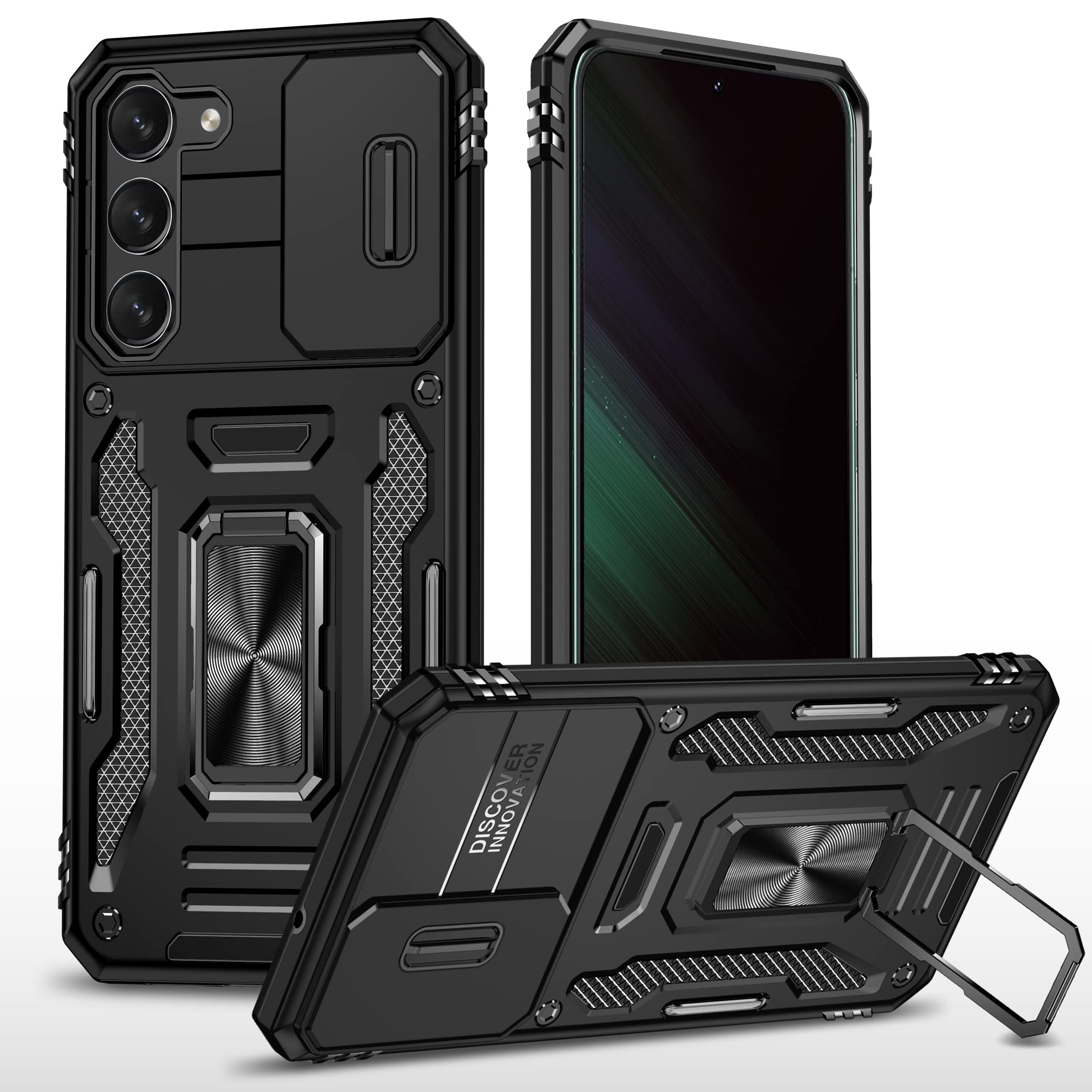 TURTLE® Defender Bumper Case for Samsung Galaxy S24 Back Cover with Stand Pouch Hybrid Double Protection - Black (B0BNDVFWG7) Amazon Price History, Amazon Price Tracker