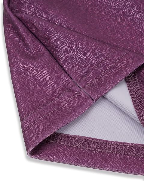 Gogokids Ensemble de Gymnastique Trois Pièces pour Filles, Justaucorps Sans Manches avec Shorts et Bandeau, Tenue de Gymnastique avec Design de Couleur Scintillants Dégradée pour 3 à 12 Ans - 5