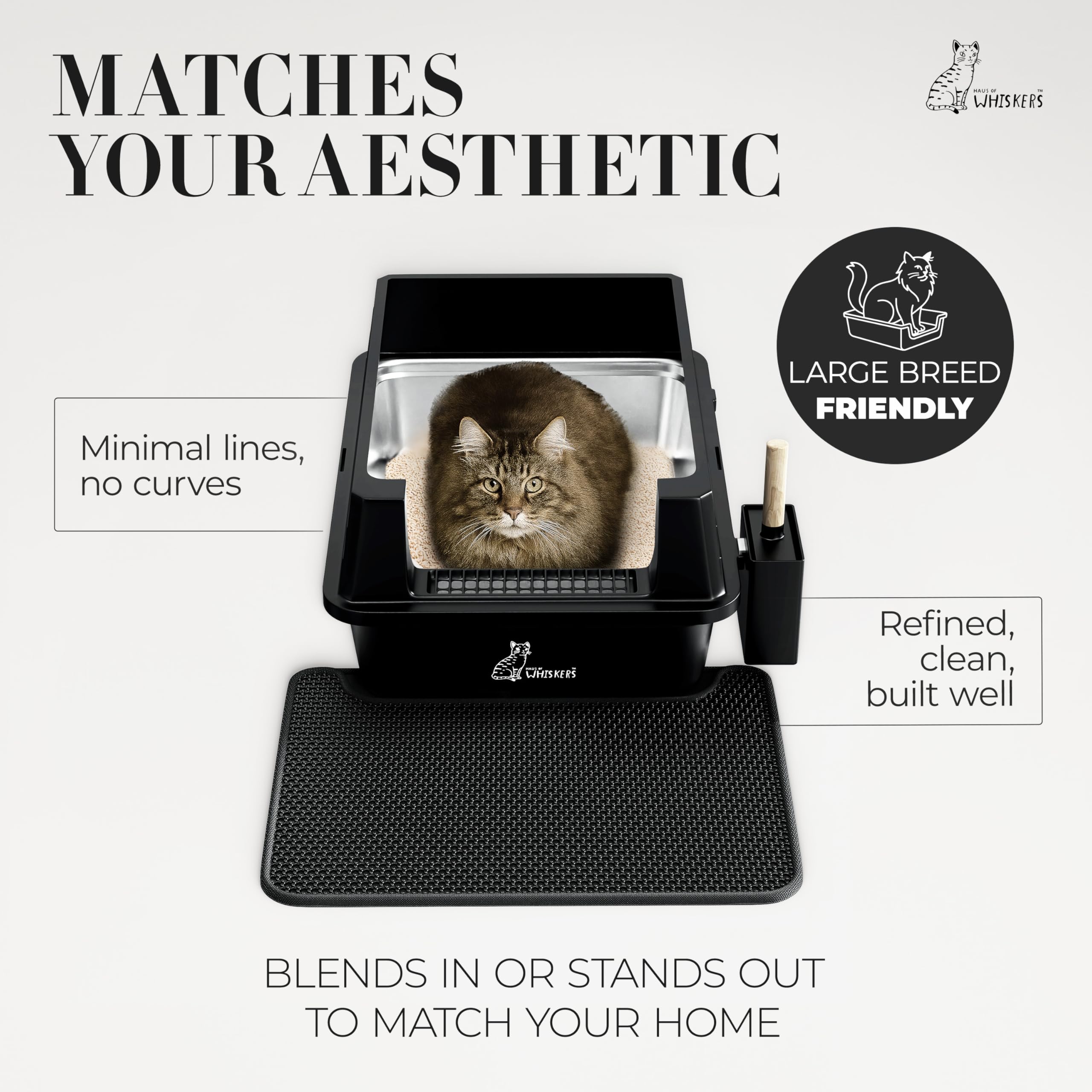 XXXL Stainless Steel Cat Litter Box High Sided 28"x20" - Extra Large Metal Litter Pan for Big Cats - Upgraded Anti-Leak Buckle, Mat, Step Pedal, Scoop & Waste Bags - Odor Control Easy Clean Non-Stick - image 4