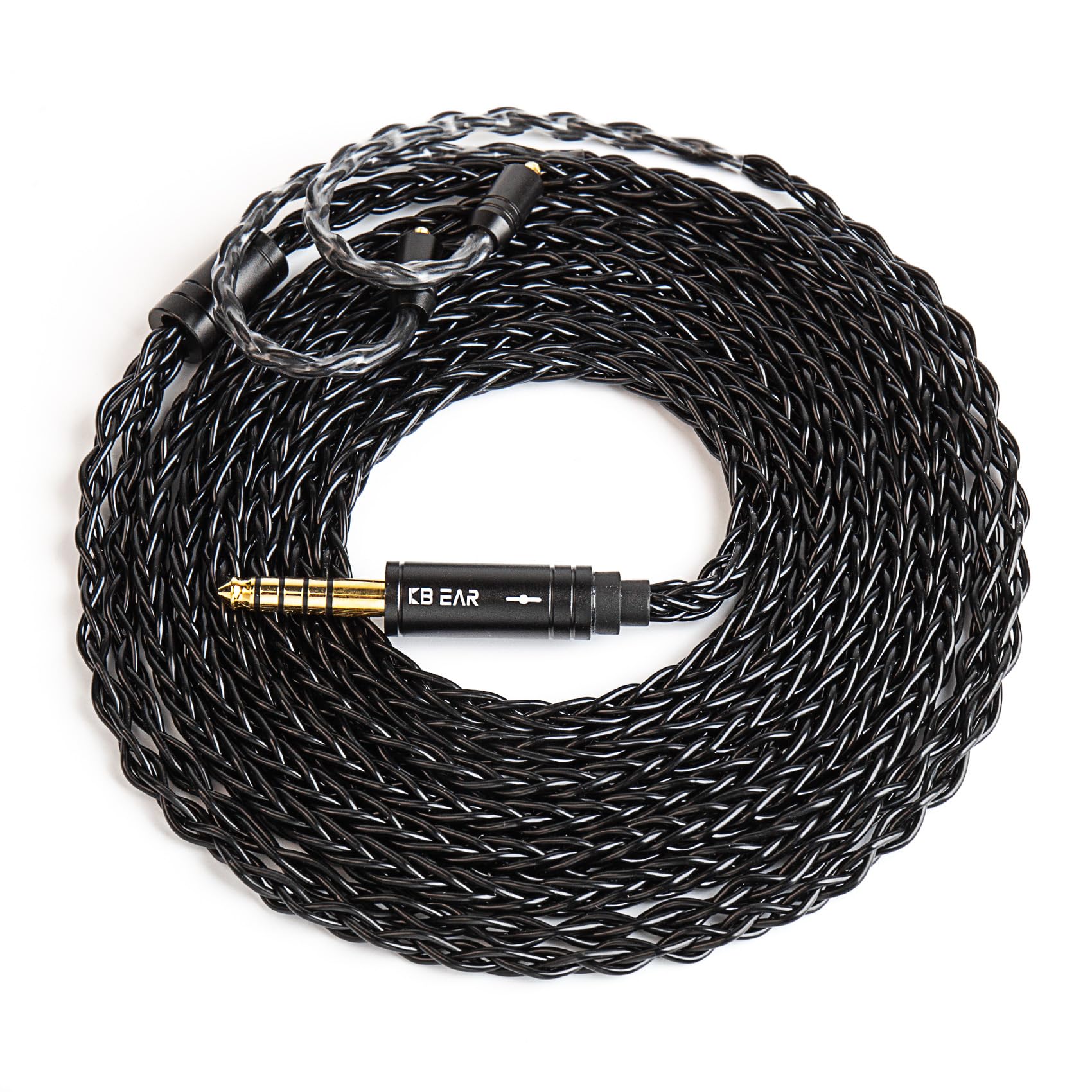 EZ EAR 2 PIN IEM Cable KBEAR ST12 Plus 2M IEM Cable 4N OFC KZ Cable with 3.5mm Silver Plating Upgraded Cable for KZ ZST/AS10/ES3/ES4/ZSR/ED12 (Black, 2 Pin 3.5MM)