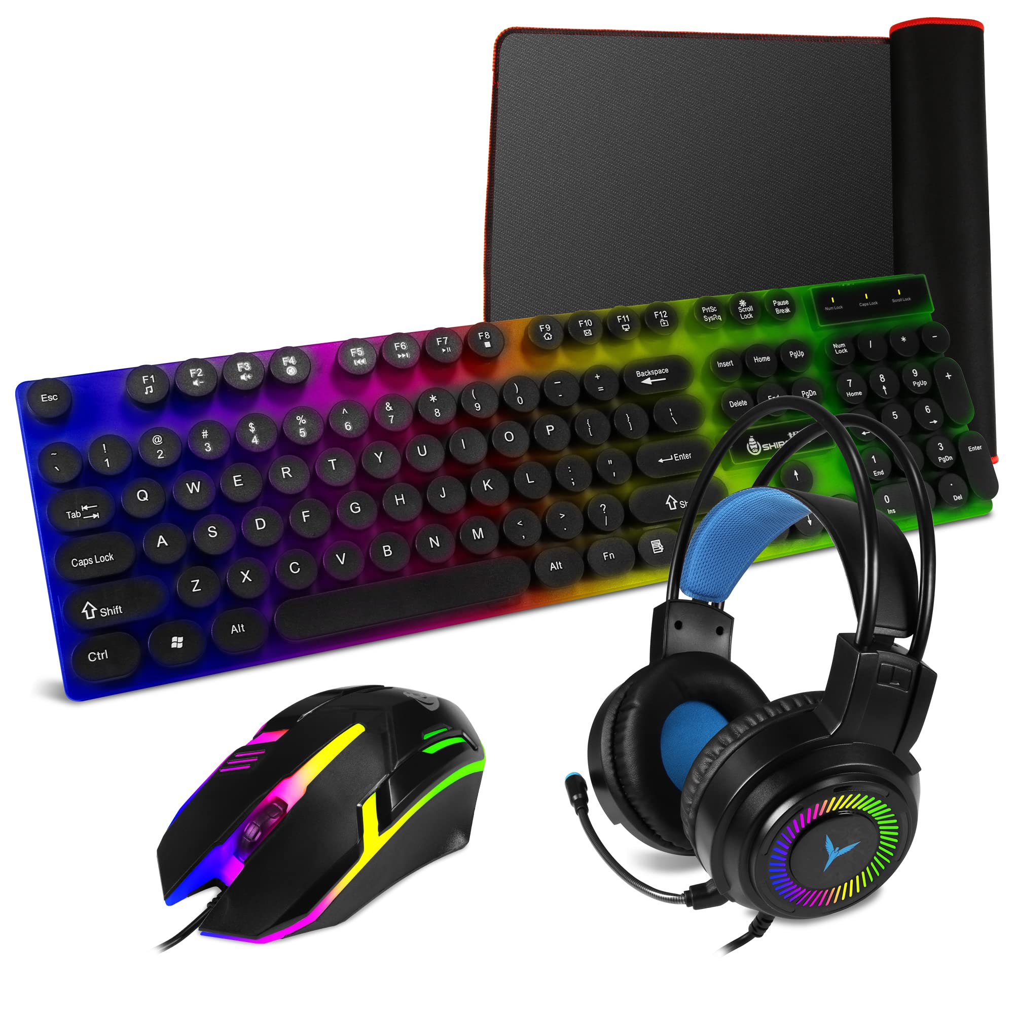 Buy ASOOLL [4in1] LED Backlit Wired Mechanical Keyboard Mouse Headset