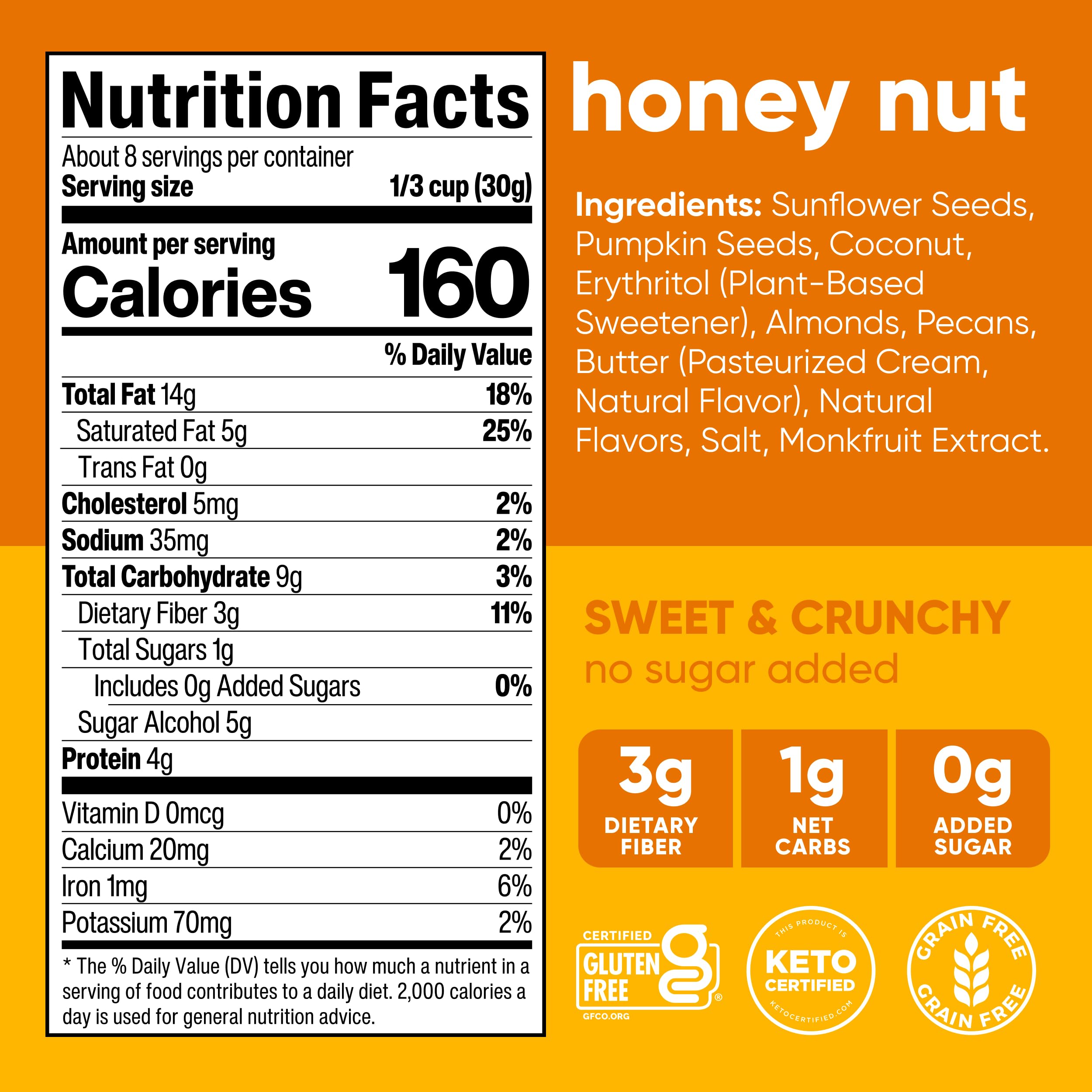 NuTrail Juego de 3 cereales de nuez, sin azúcar añadido, keto, bajo en carbohidratos, sin gluten, sin cereales, desayuno saludable, 237 ml