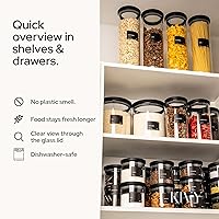 Vista 5 de KIVY Frascos de vidrio herméticos con tapa de vidrio transparente [2x 60oz] Contenedores de almacenamiento de alimentos de vidrio herméticos