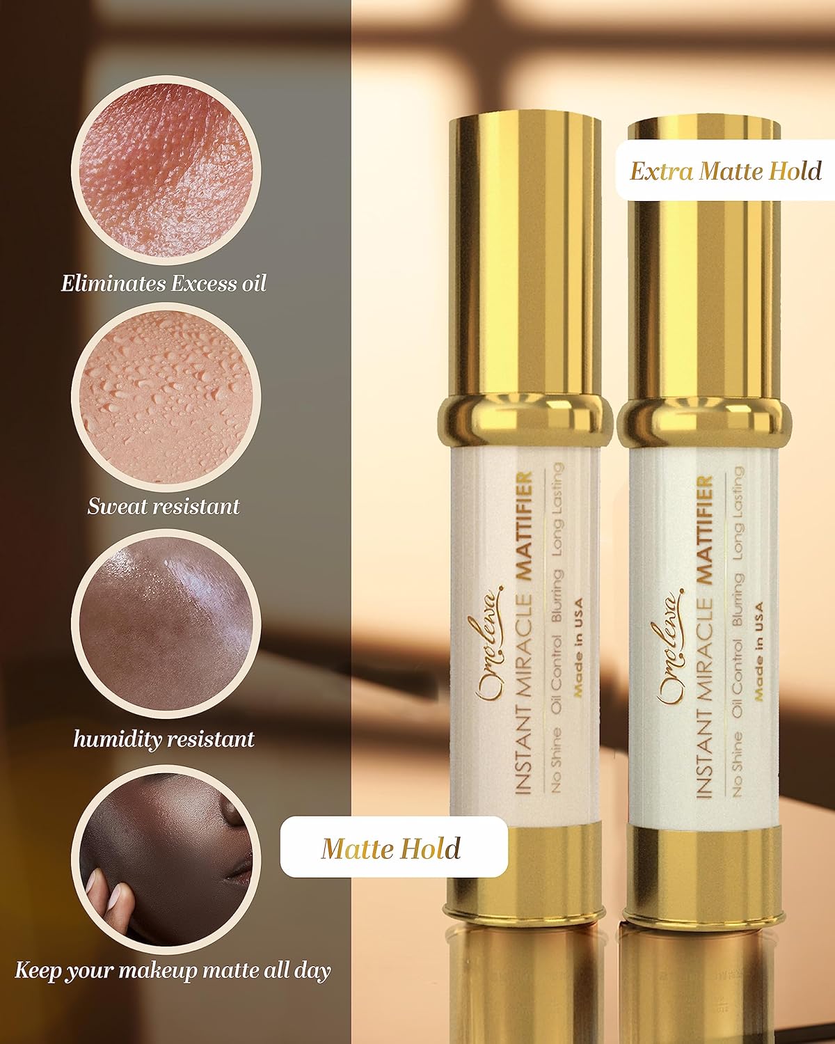 OMOLEWA INSTANT MIRACLE EXTRA MATTE HOLD MATTIFIER, MATTIFYING MAKEUP BASE PRIMER FOR SHINE AND OIL CONTROL - PORE MINIMIZER AND HIDES WRINKLES AND FINE LINES