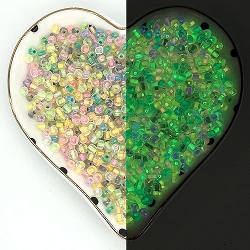 Miniatura 7 de Artsy Crafts - 3500 cuentas de cristal de 0.118 pulgadas (0.118 pulgadas), cuentas espaciadoras que brillan en la oscuridad, cuentas espaciadoras