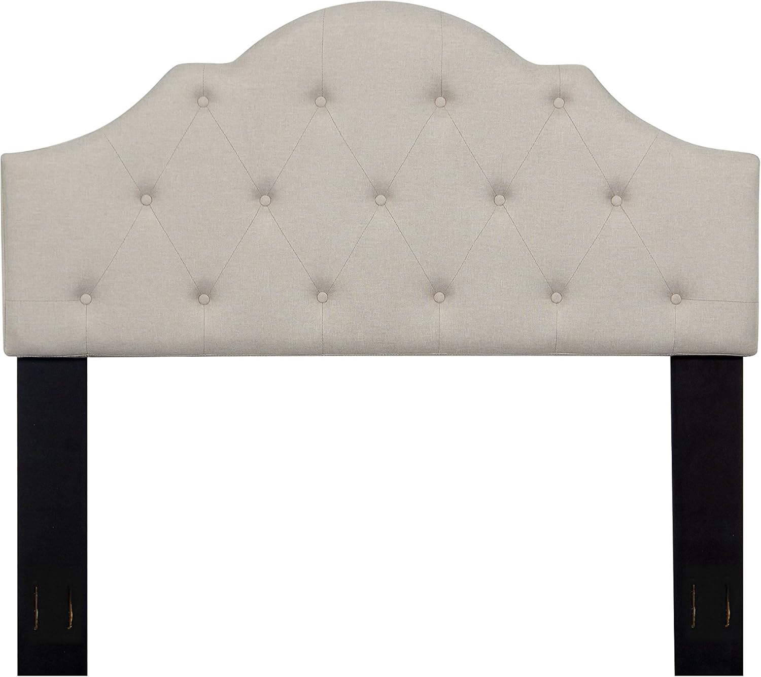 Container Furniture Direct Horton Collection Contemporary Button-Tufted Upholstered Fabric Bedroom Headboard, Beige (B8086-4), Standard