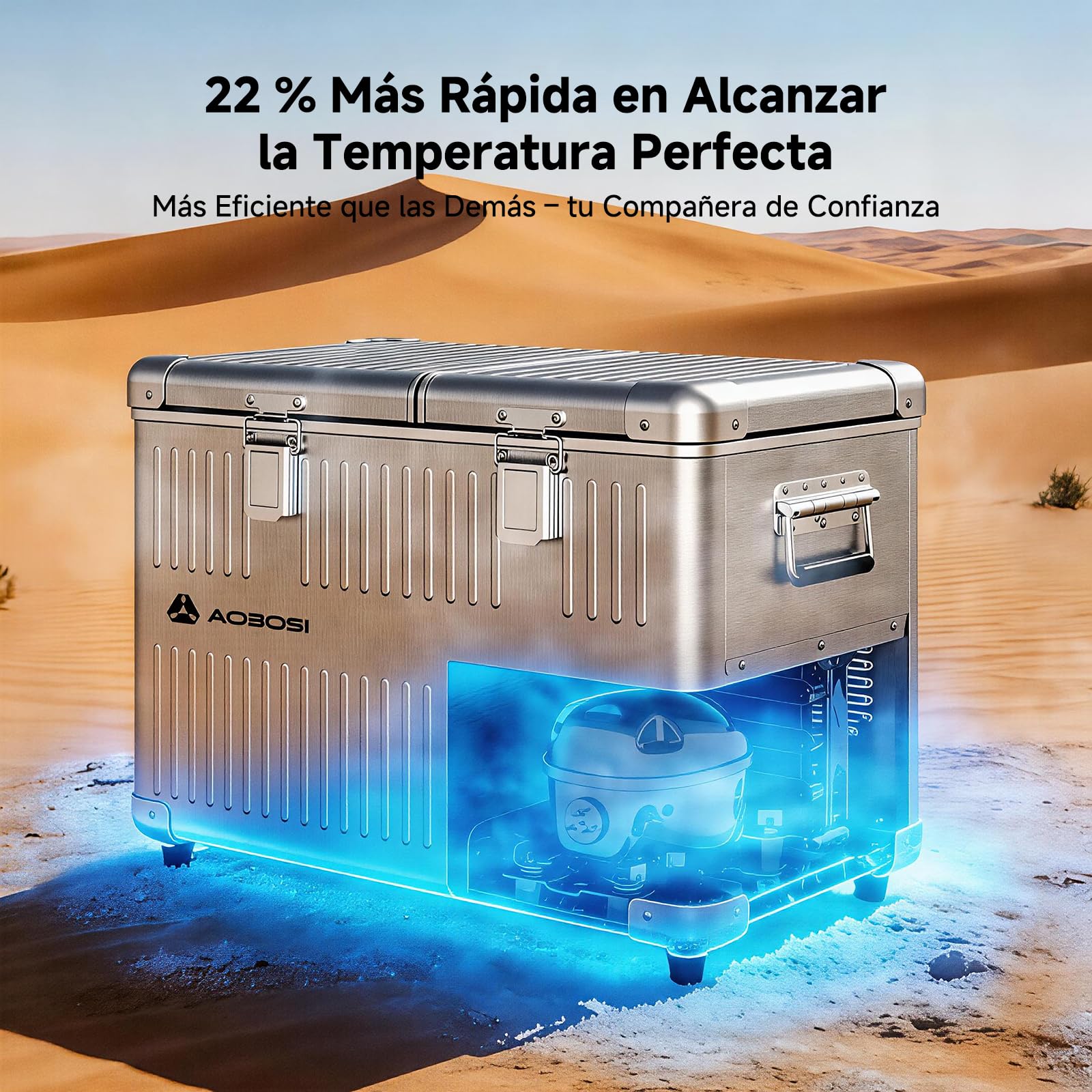AAOBOSI Nevera Portatil 40L,Nevera 12v Compresor Doble Zona, de -20 °C a 20 °C, Aluminio Nevera Portatil Electrica Coche 12V/230V, Autocaravana, Camping, Jardín, Barco y Viajes en Coche