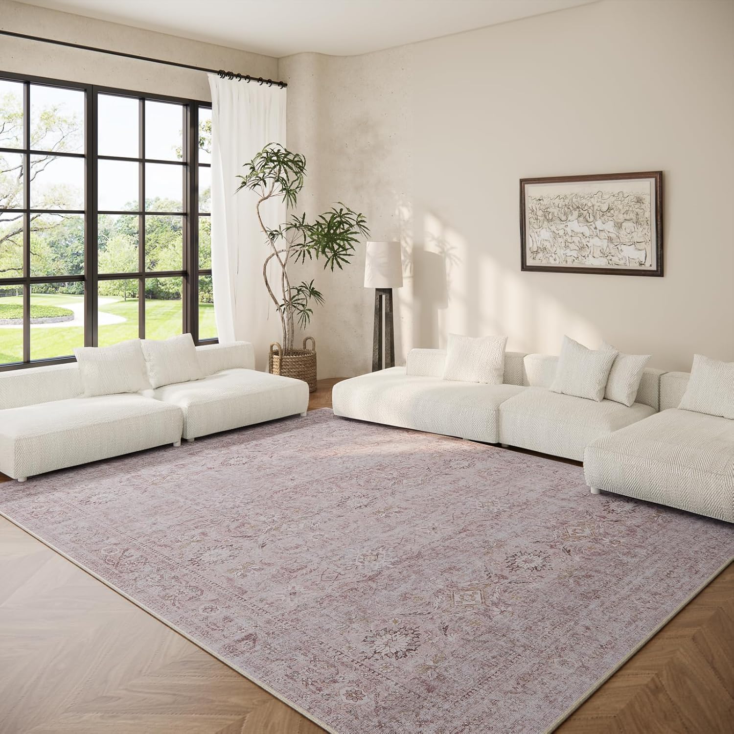 Washable Runner Rug Non Slip: 2'6"x8' Kitchen Rug Runners Stain Resistant Boho Floor Rug with Rubber Backing Non Shedding Soft Carpet Runners for Hallway Indoor Entryway Bedroom Bedside Living Room