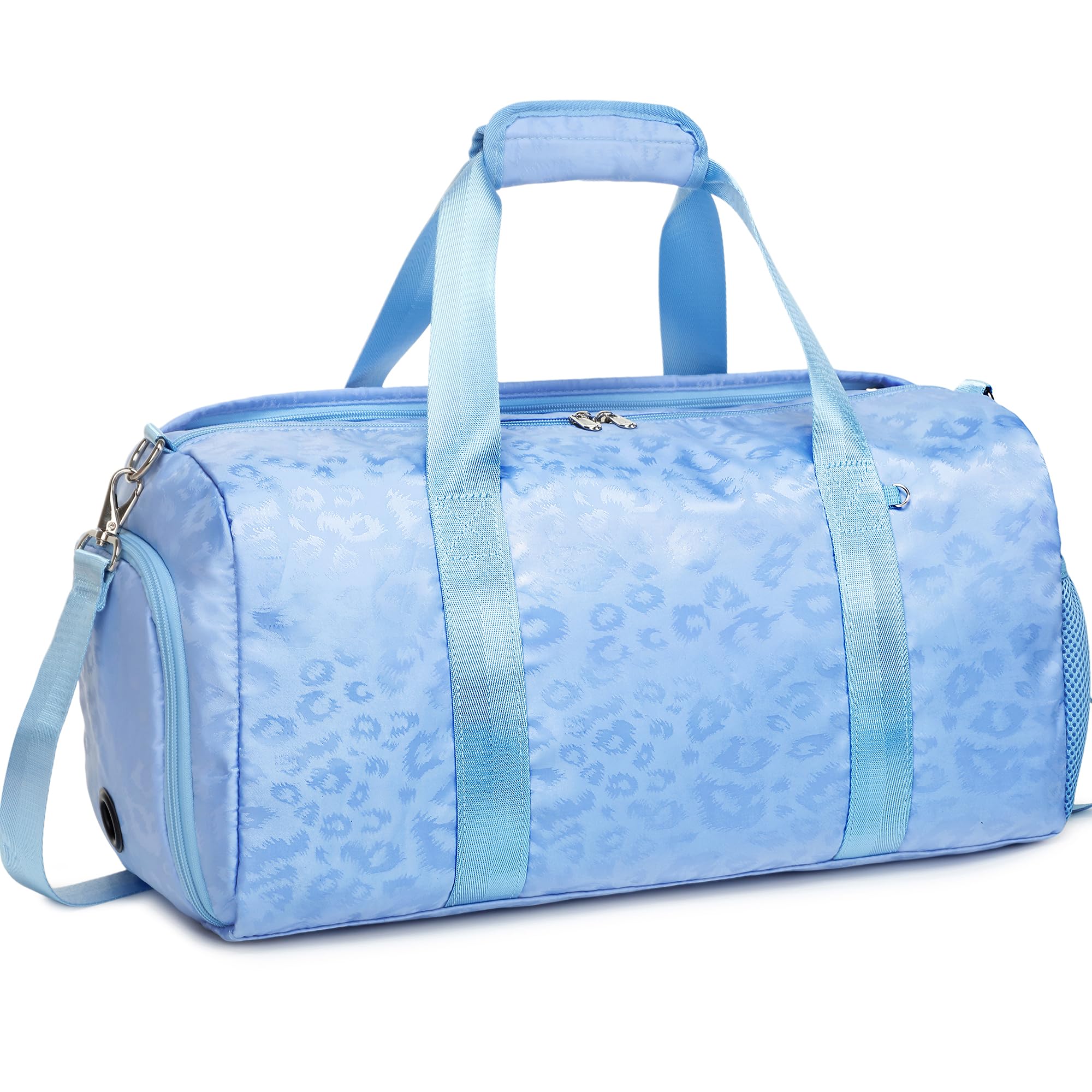 Jumpopack Dance Bag for Girls Duffle Bag Girls Overnight Bags Sleepover Gym Gymnastics Bags with Shoe Compartment and Wet Pocket,Leopard Shape