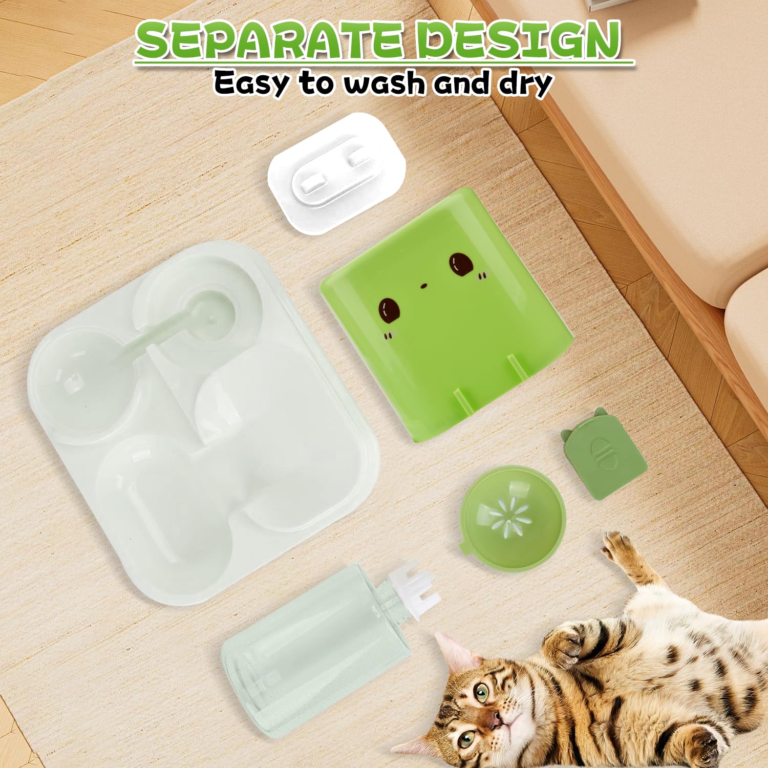 Distributeur Automatique de Nourriture pour Chats, de Nourriture 2 en 1, Distributeur Croquettes Chat Automatique, Gamelle Chat d'Aliments et d'eau Animaux de Compagnie de Petite